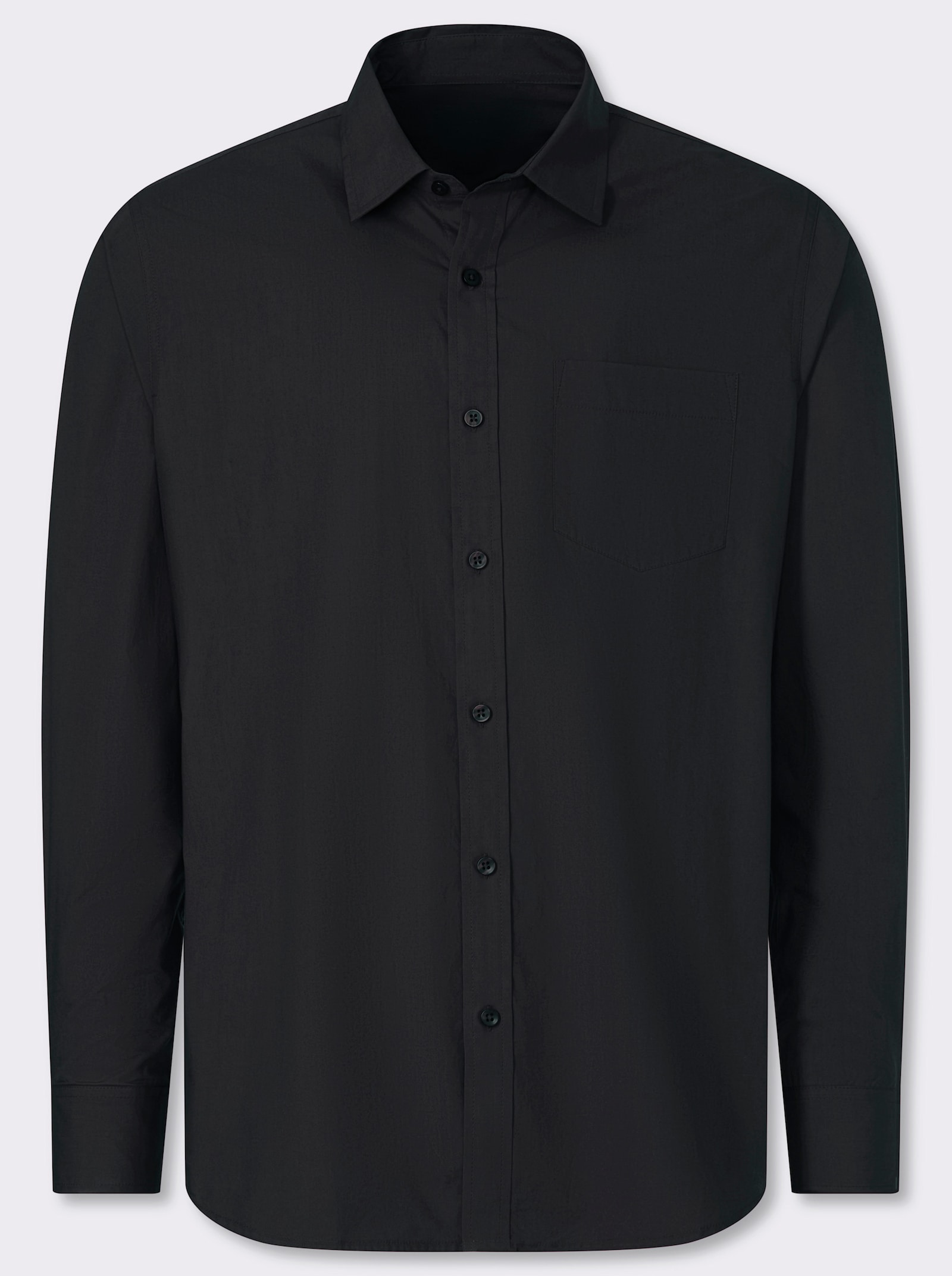 Catamaran Langarmhemd mit Brusttasche - schwarz