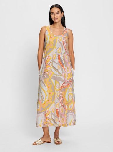 heine Jerseykleid in leichter A-Form - hellrosé-ecru-bedruckt