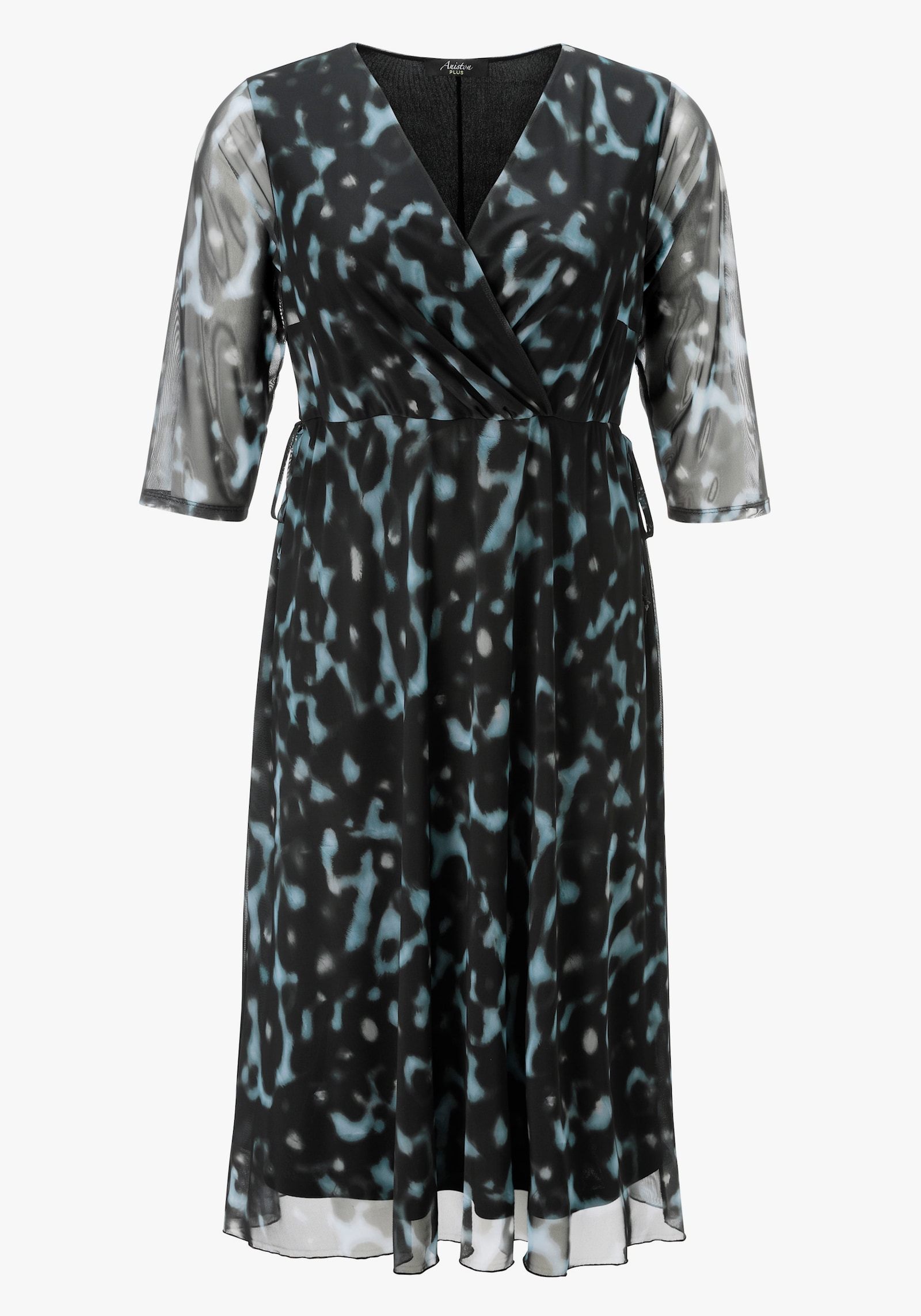 Aniston PLUS Meshkleid - braun-hellblau-blau