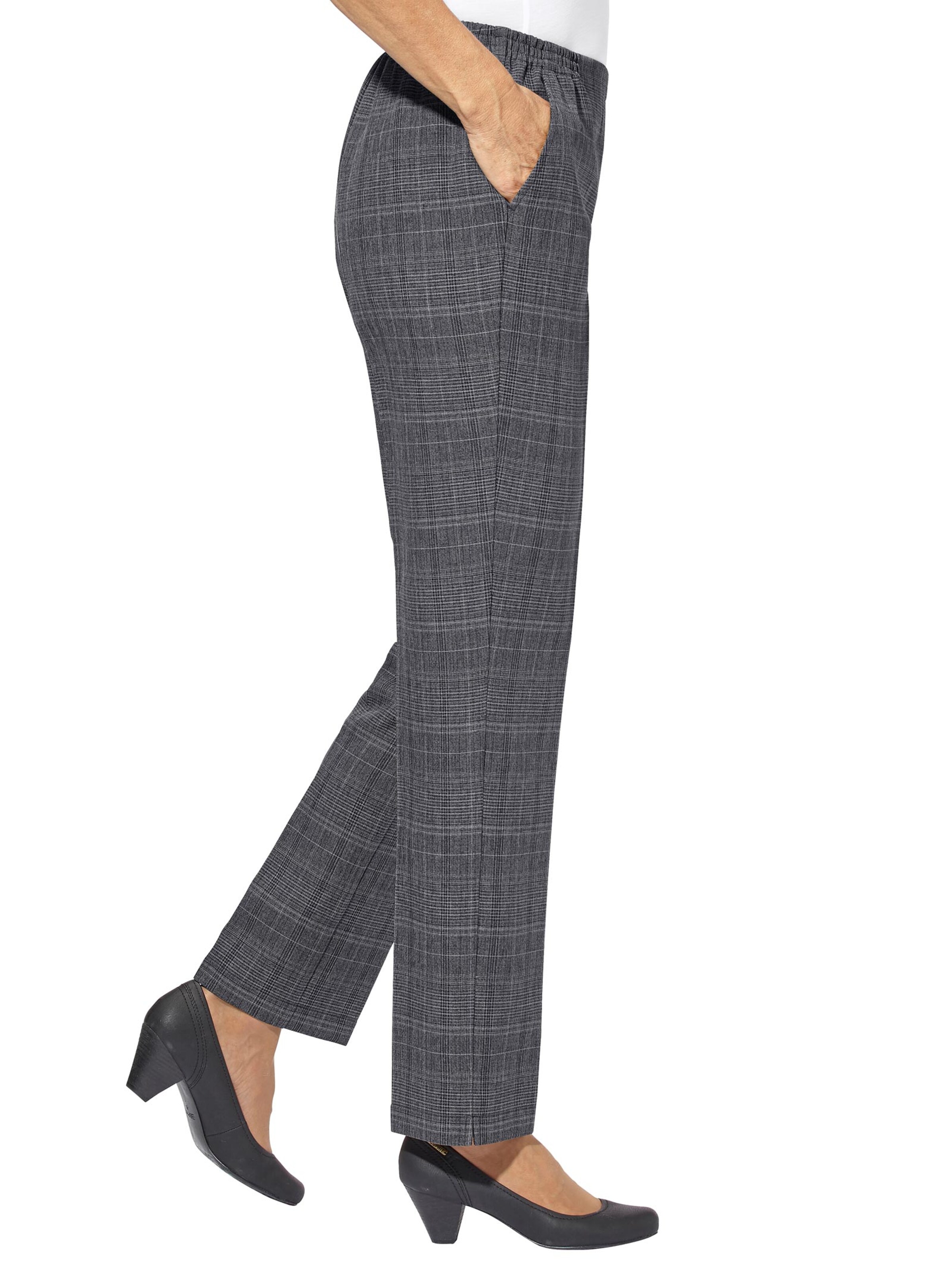 Hose - silbergrau-kariert