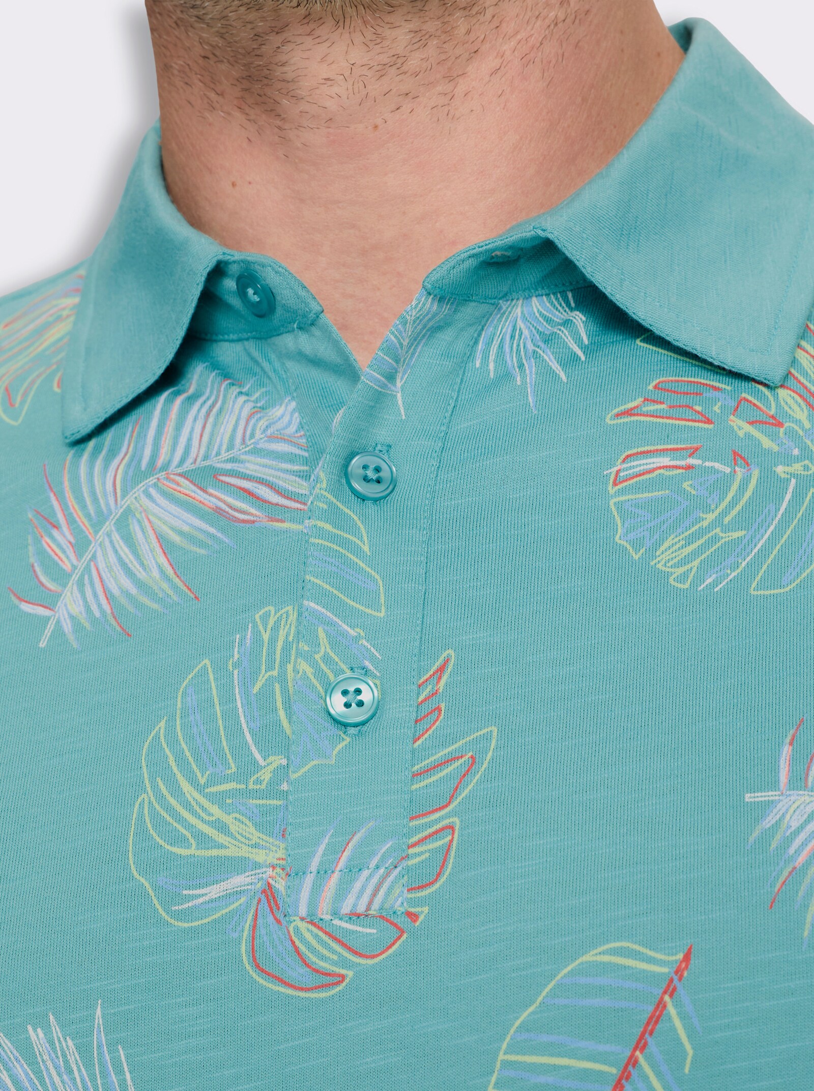 Marco Donati Kurzarmshirt mit exotischem Dessin - ozean-bedruckt