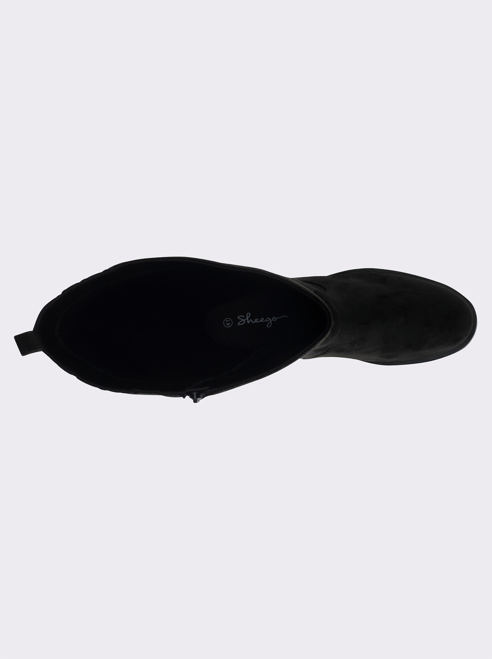 sheego Weitschaftstiefel im Materialmix - schwarz