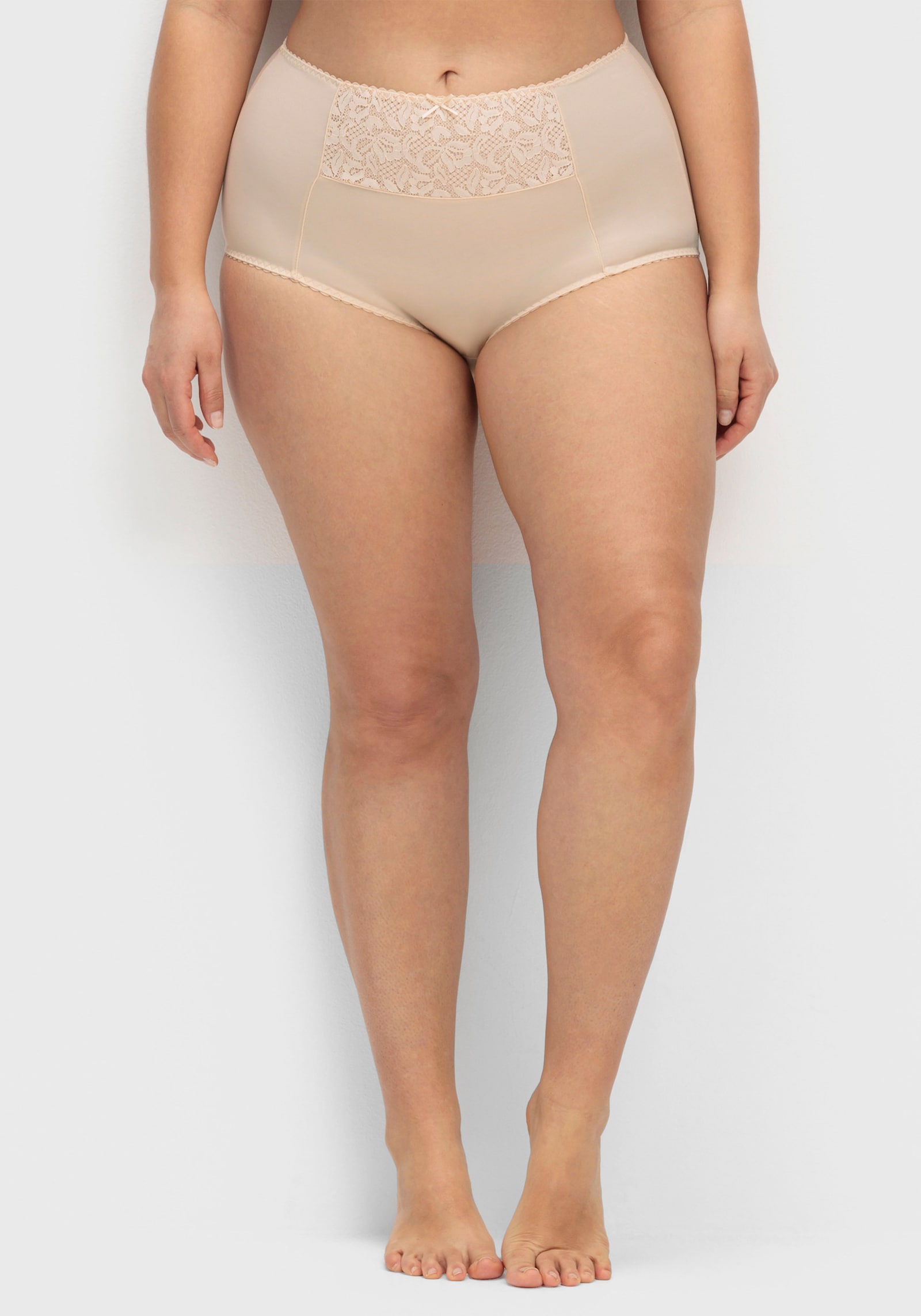 wäschepur Miederslip mit Spitzeneinsatz vorne - elfenbein