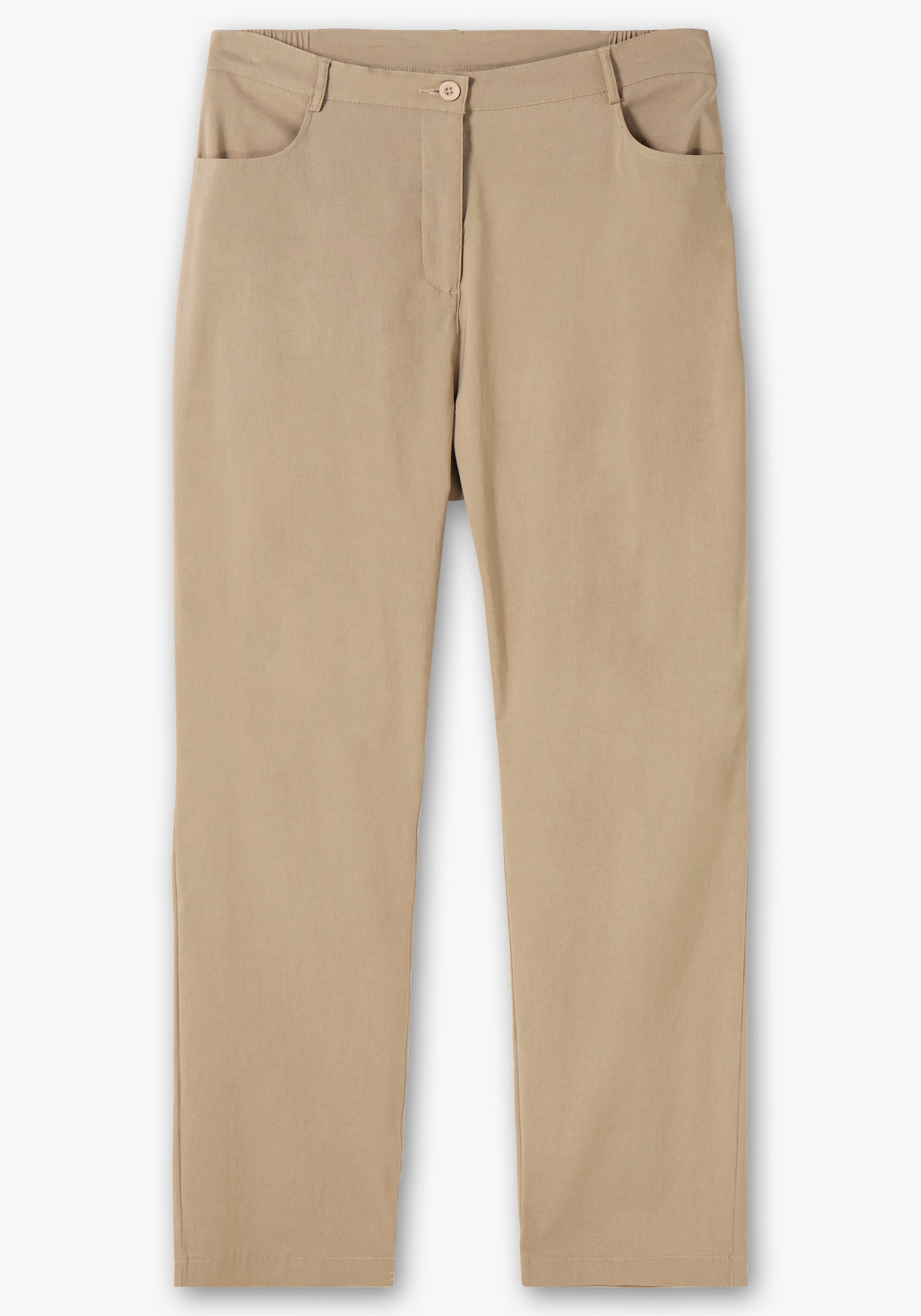 Bengalinhose mit Schmetterlings-Stickerei - beige