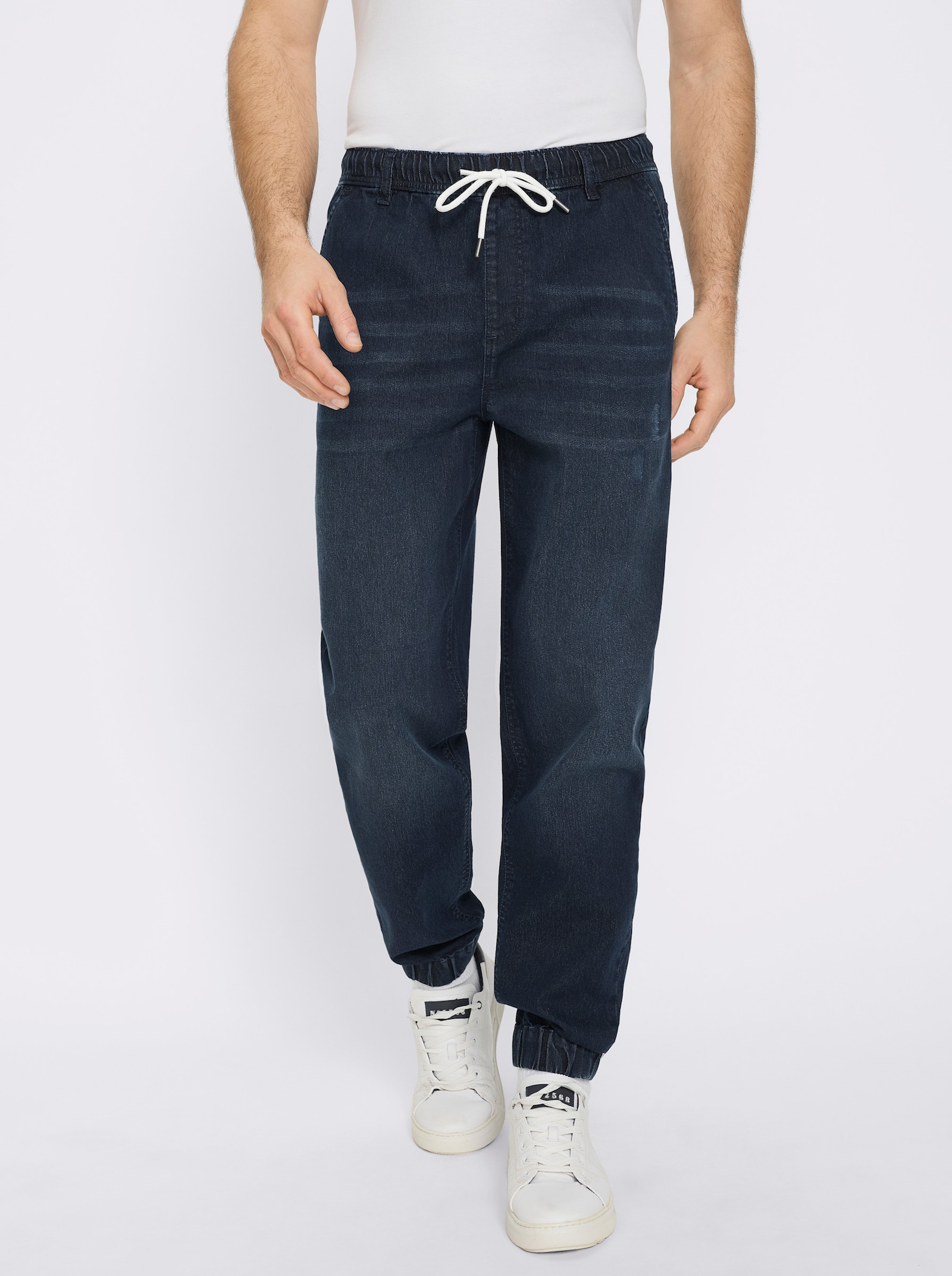 Marco Donati Schlupfjeans mit Used-Effekten - dark blue denim