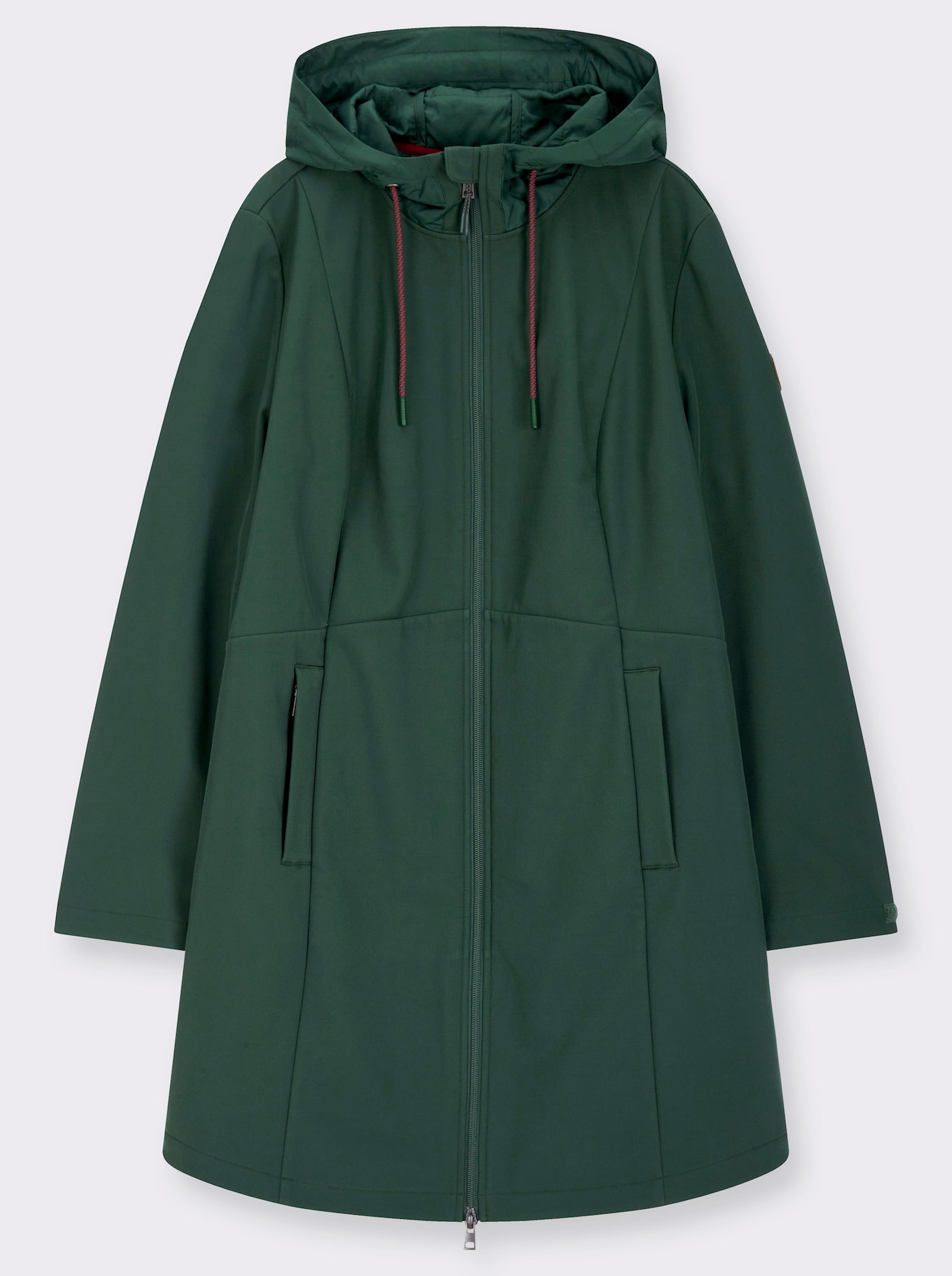 sheego Softshelljacke mit regulierbaren Seitenschlitzen - moos