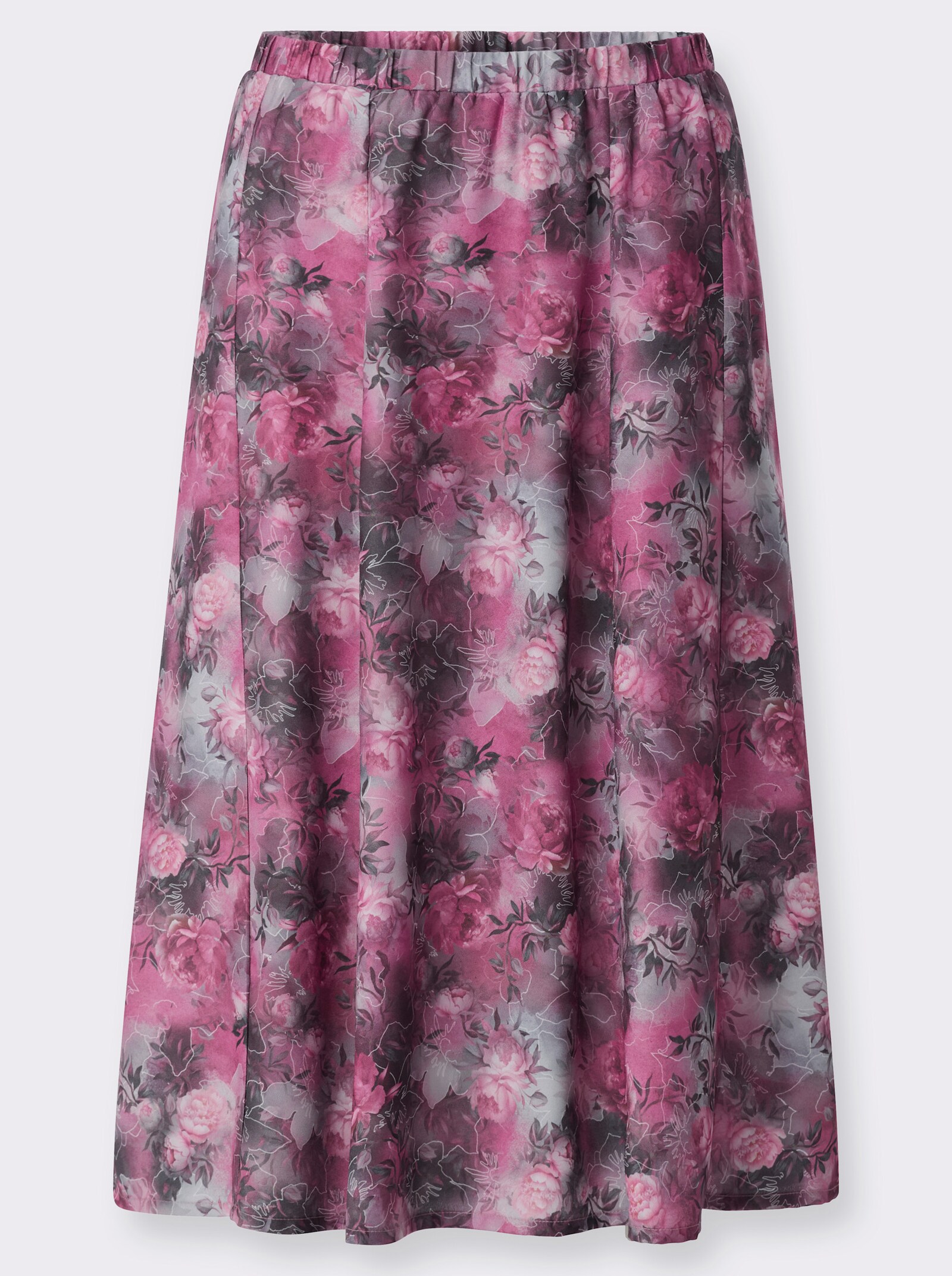 Schlupfrock im floralem Dessin - malve-hellgrau-bedruckt