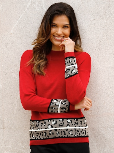Langarm-Pullover - rot