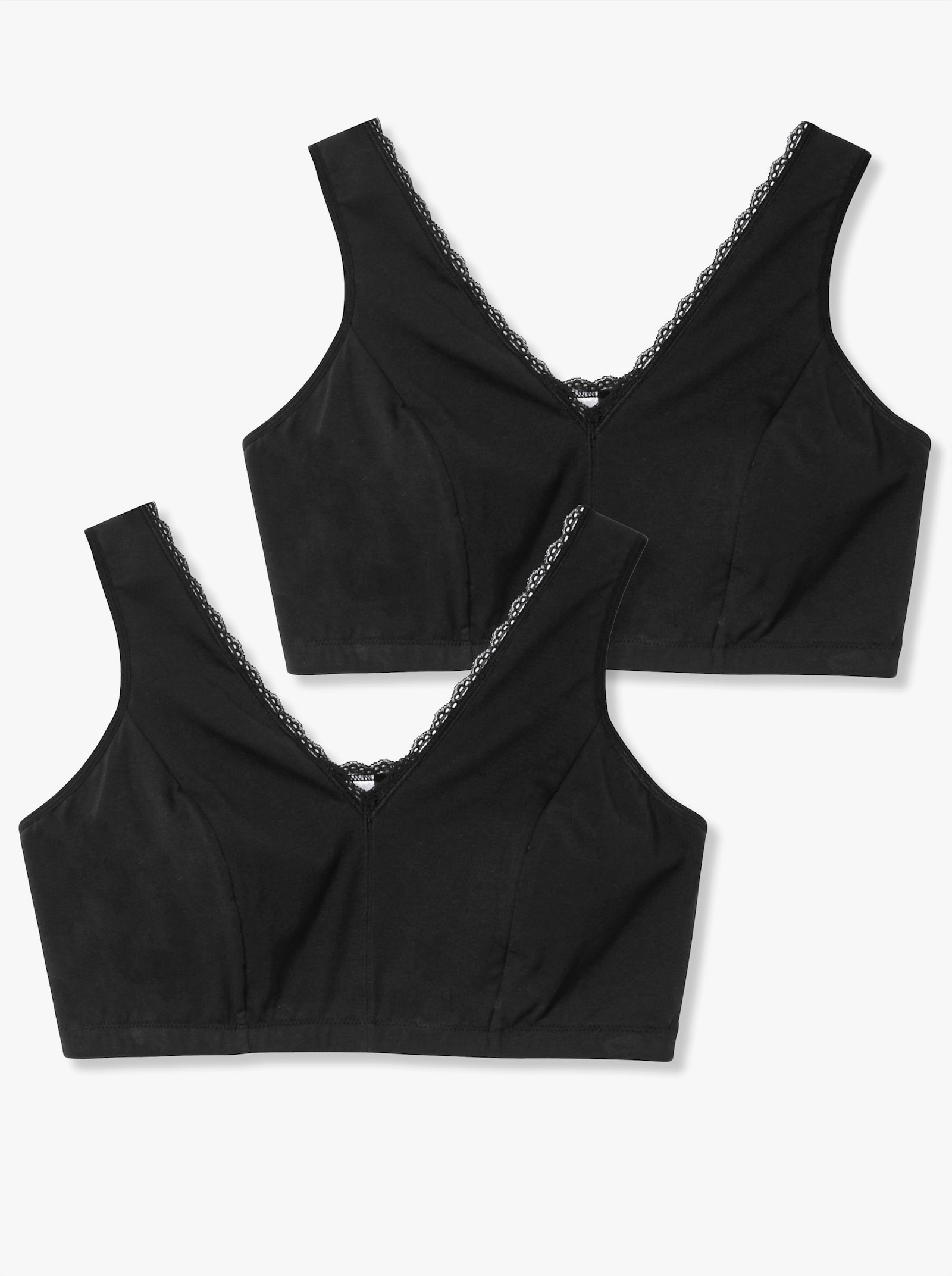 sheego Bügelloser BH in Bustier-Form, im Doppelpack - schwarz + schwarz