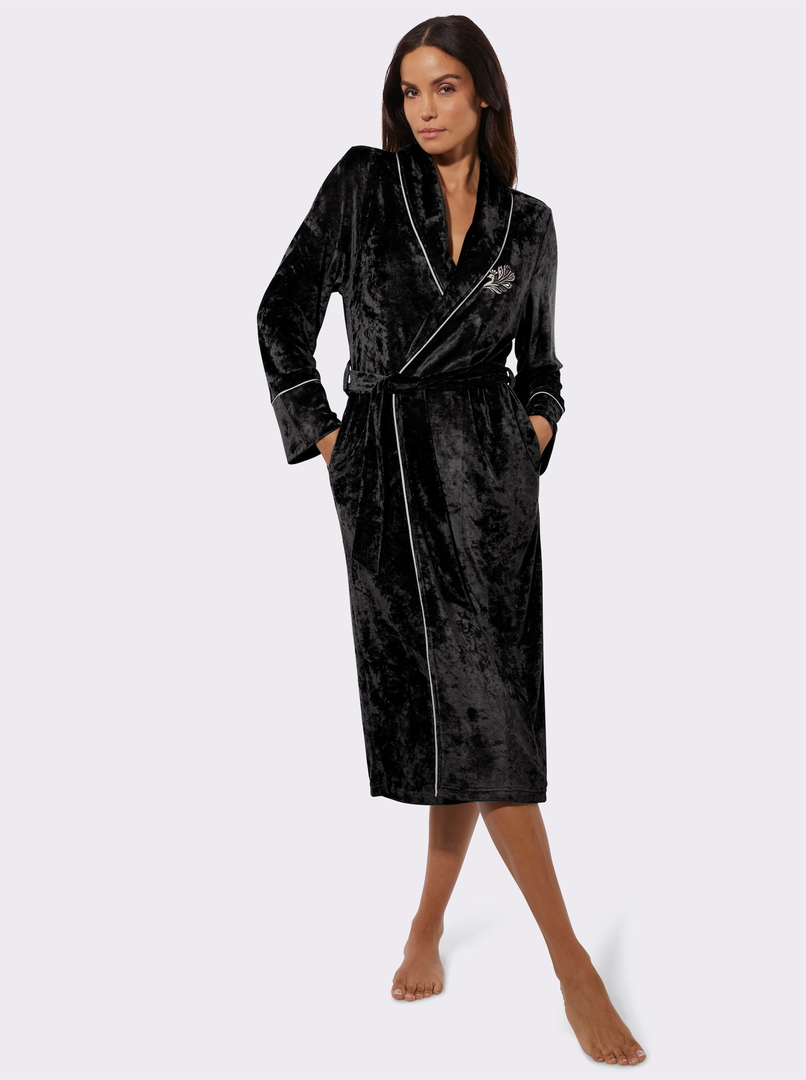 wäschepur Morgenmantel - schwarz