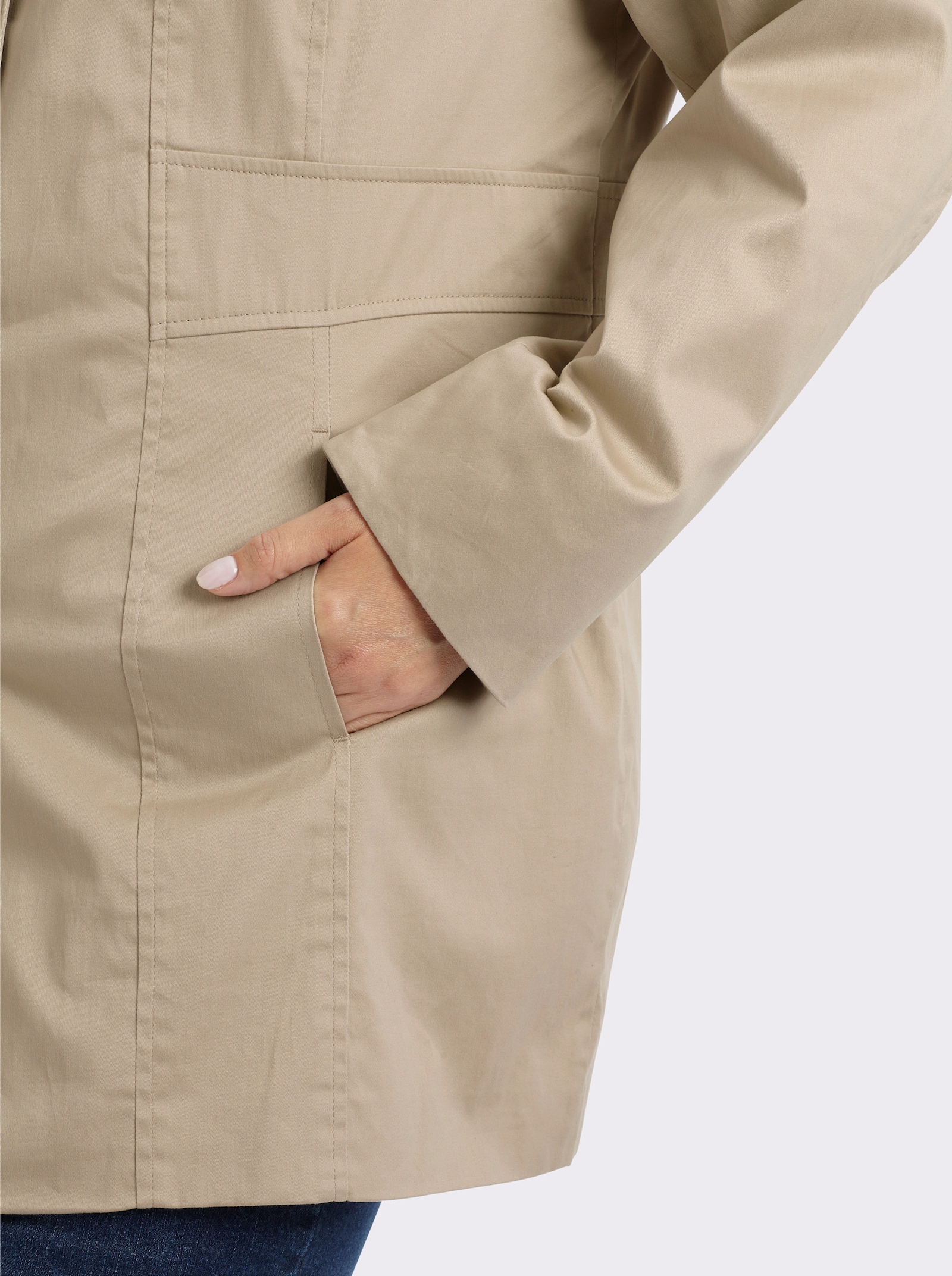 Jacke mit variablem Kragen - beige