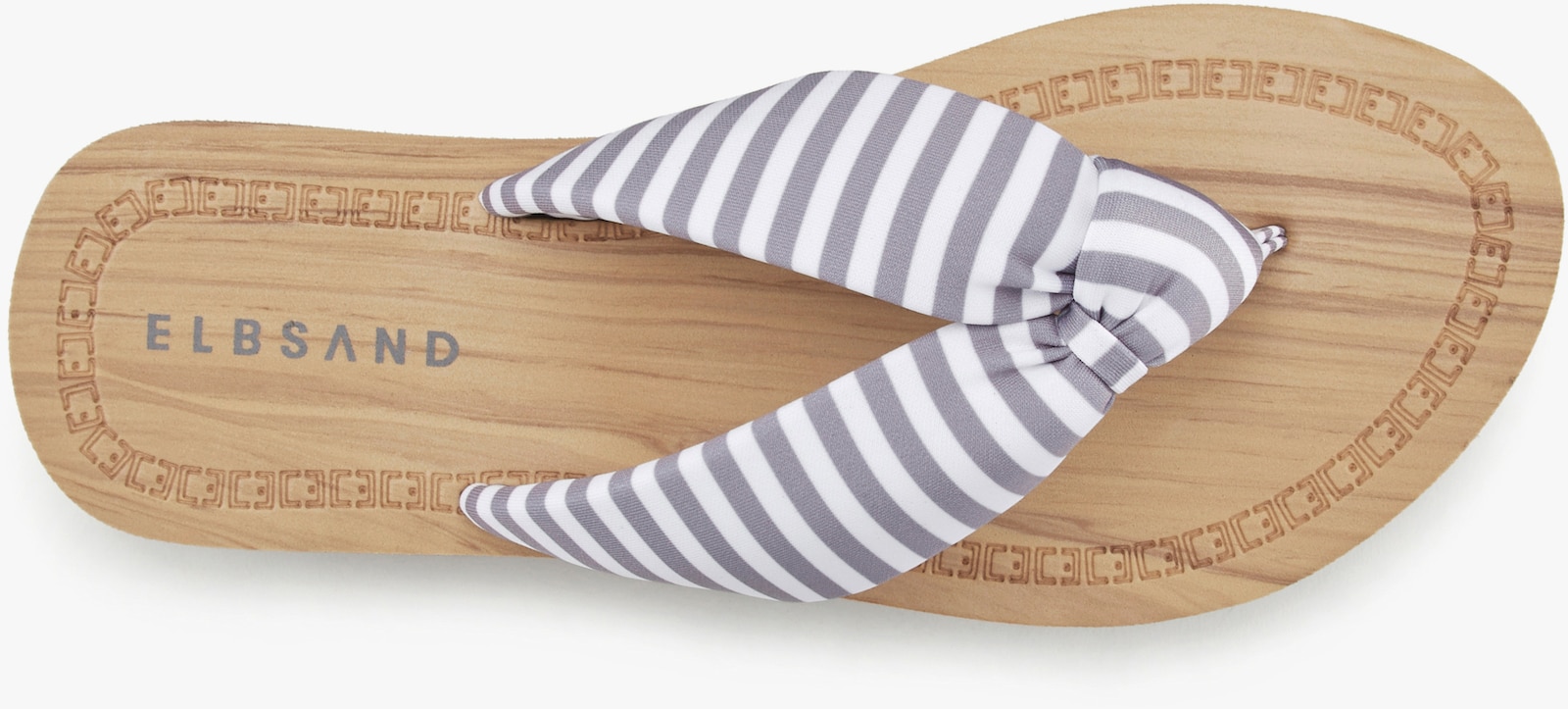 Elbsand Badezehentrenner - hellgrau-gestreift