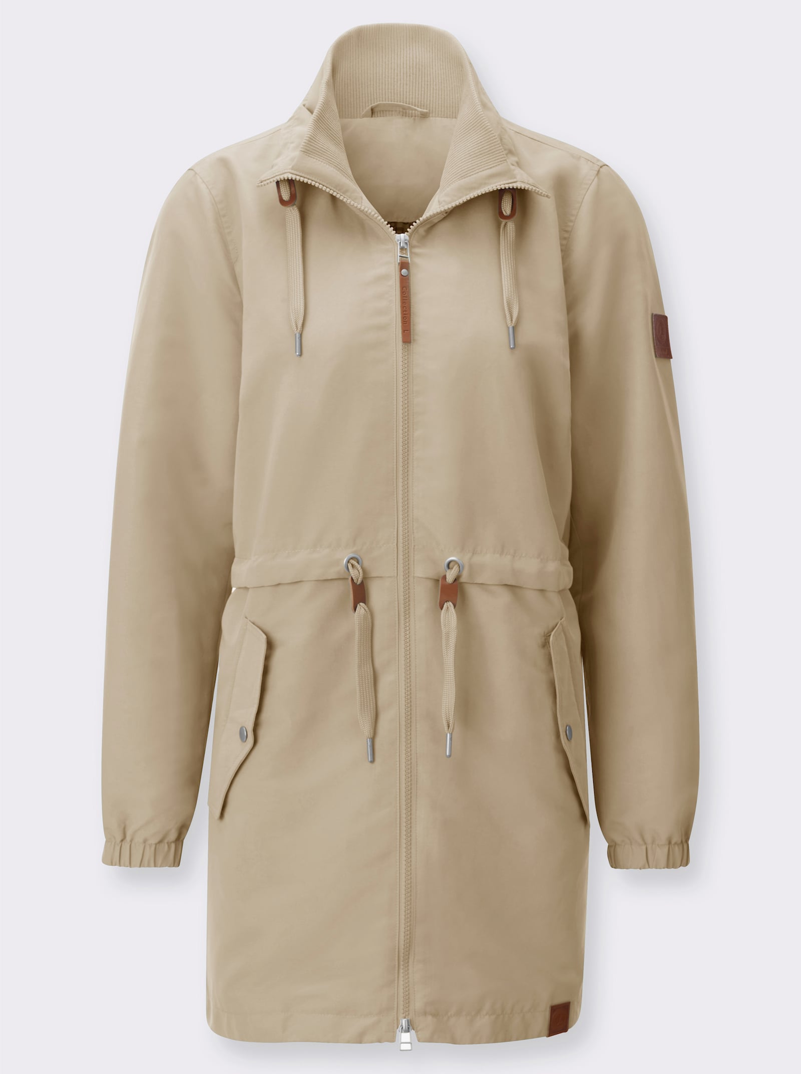 Parka mit 2-Wege-Reissverschluss - beige
