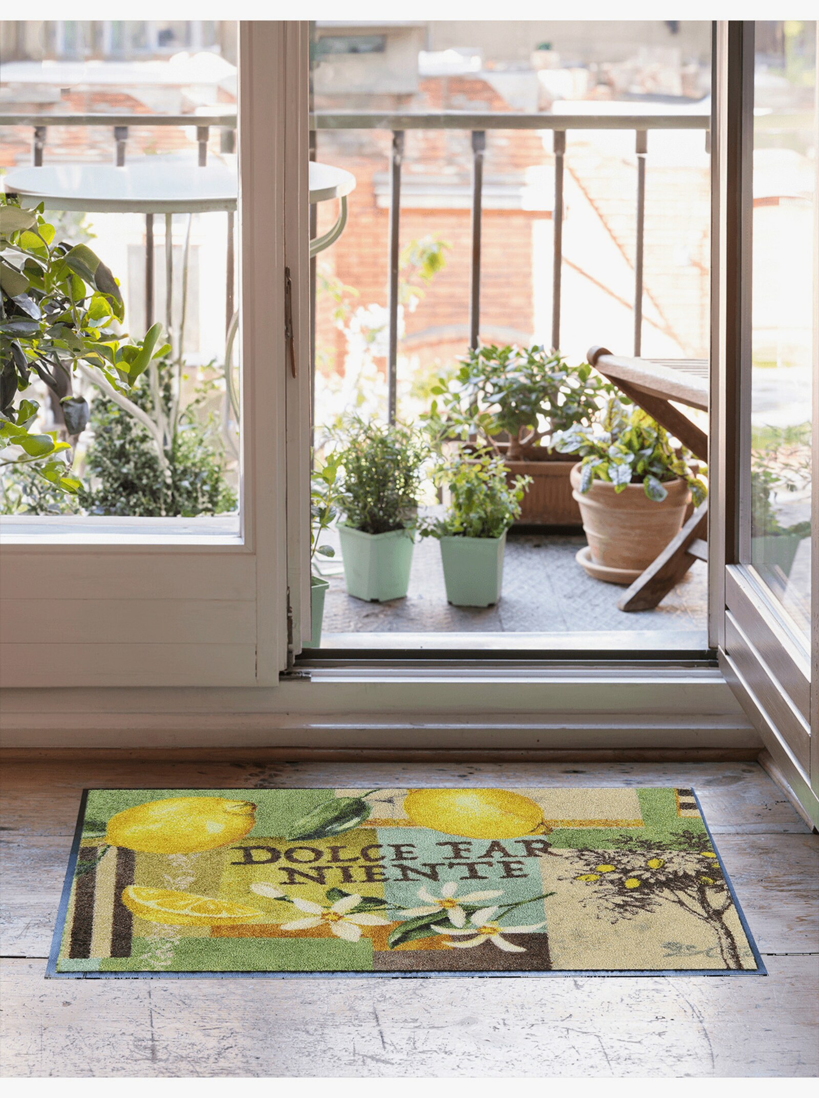 Salonloewe Fußmatte - gelb-grün-bedruckt