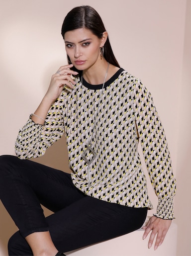 Blouse met print - zwart/limoen bedrukt