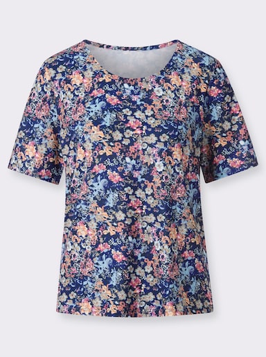 Shirt met print - donkerblauw/fuchsia bedrukt
