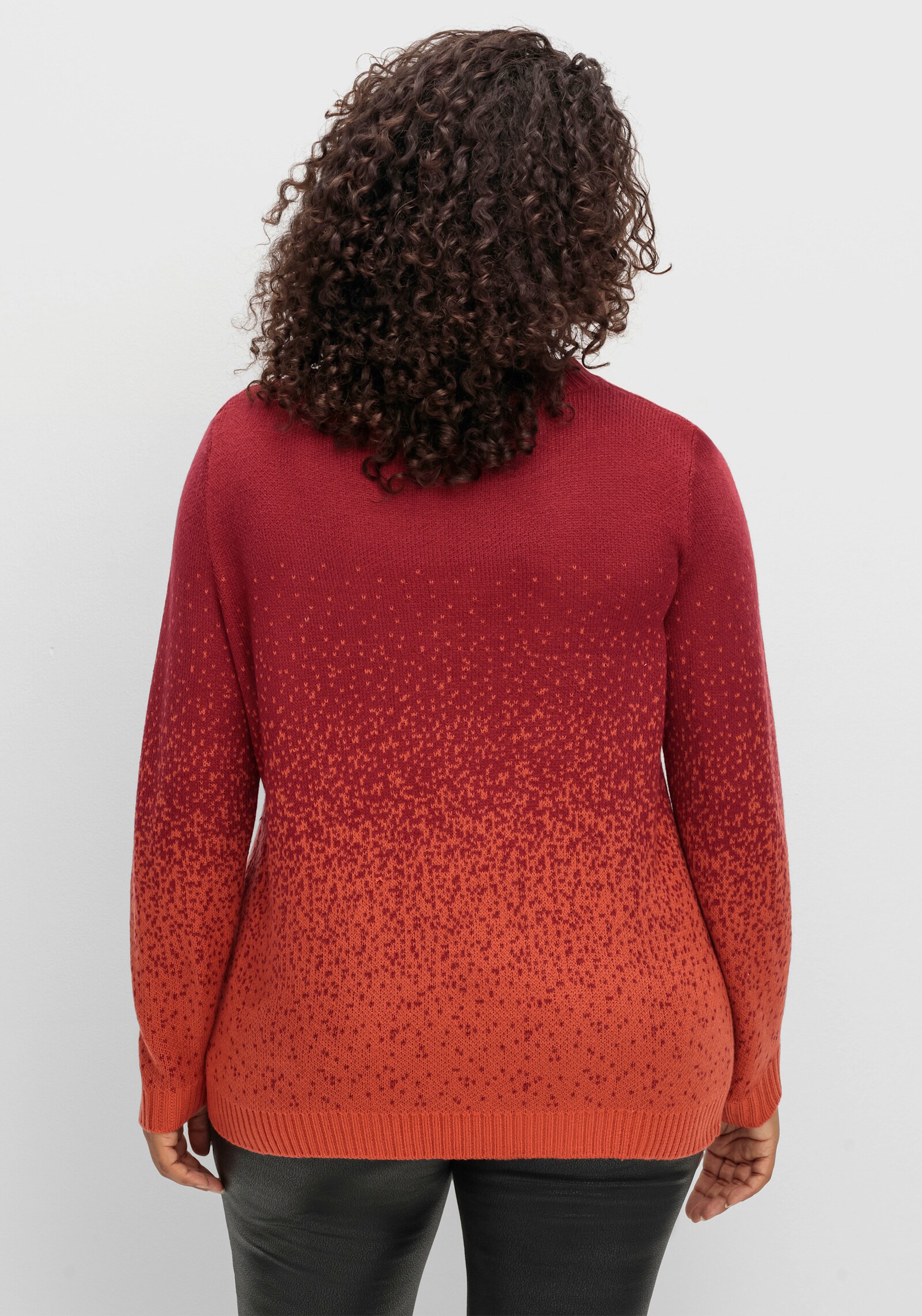 Jacquardpullover aus Jacquard-Strick - dunkelrot-gemustert
