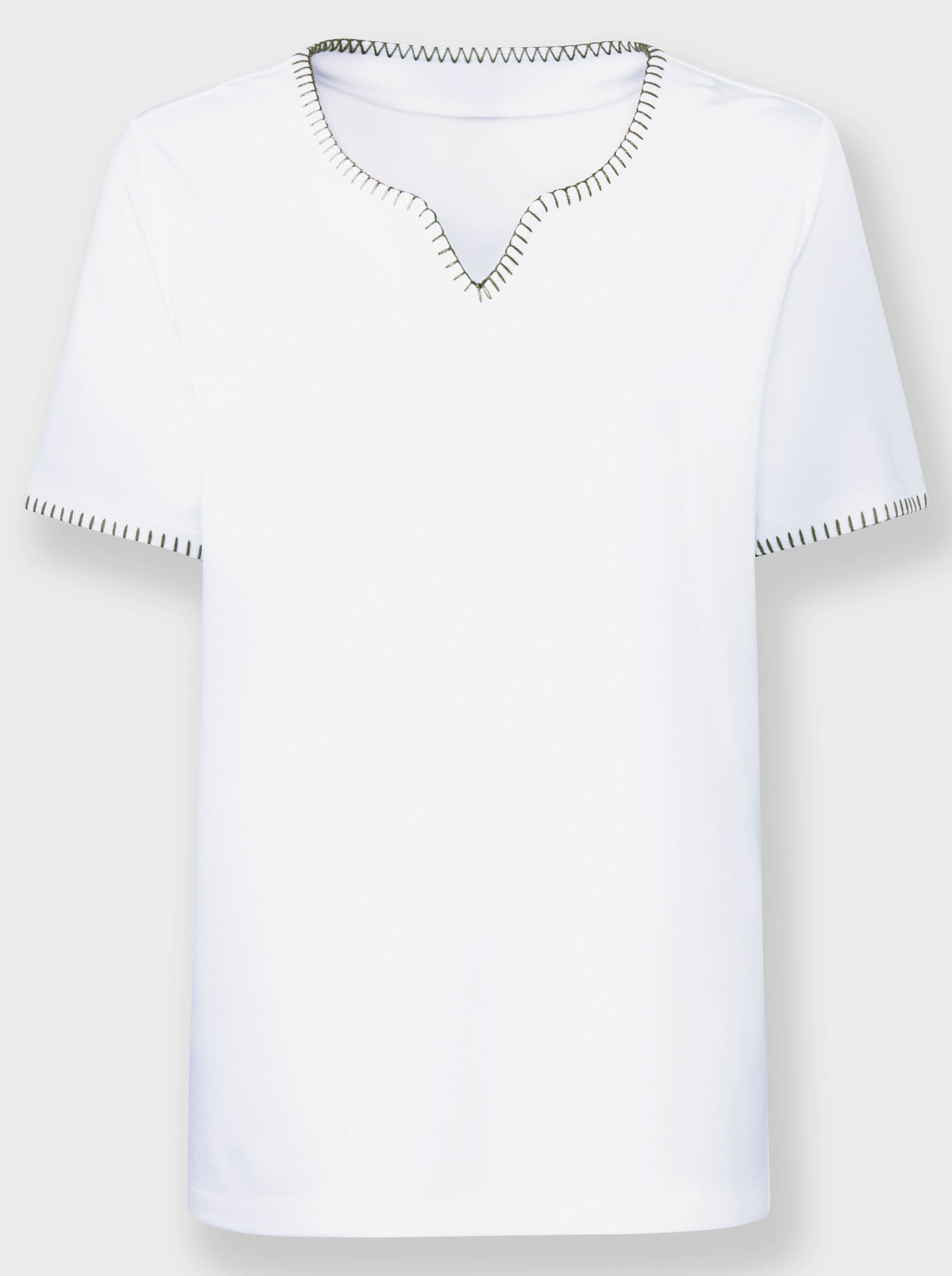 heine Shirt met korte mouwen en contrasterende stiksels - wit