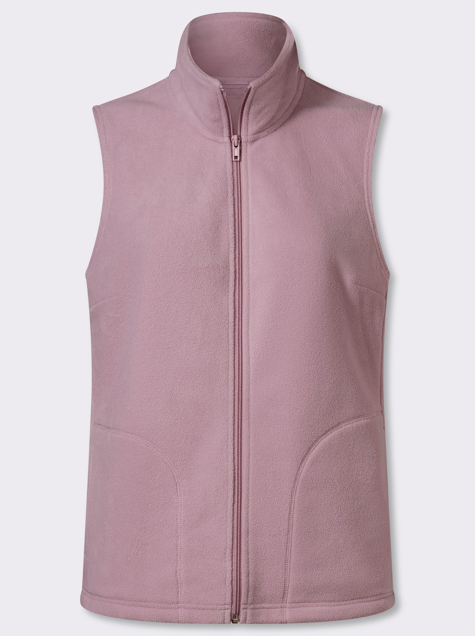 Fleecegilet met opstaande kraag - mauve