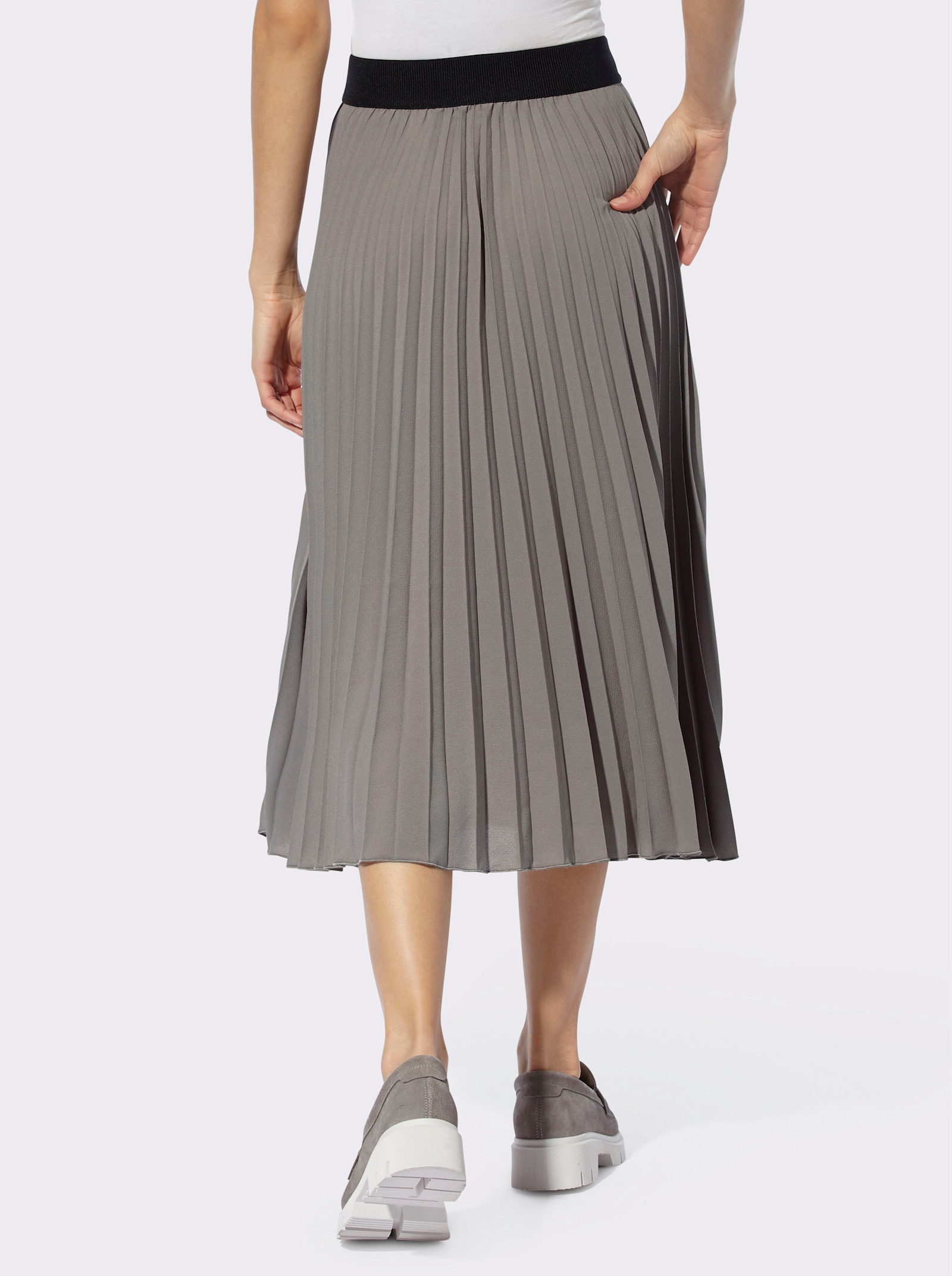 heine Jupe plissée, ceinture élastique - gris