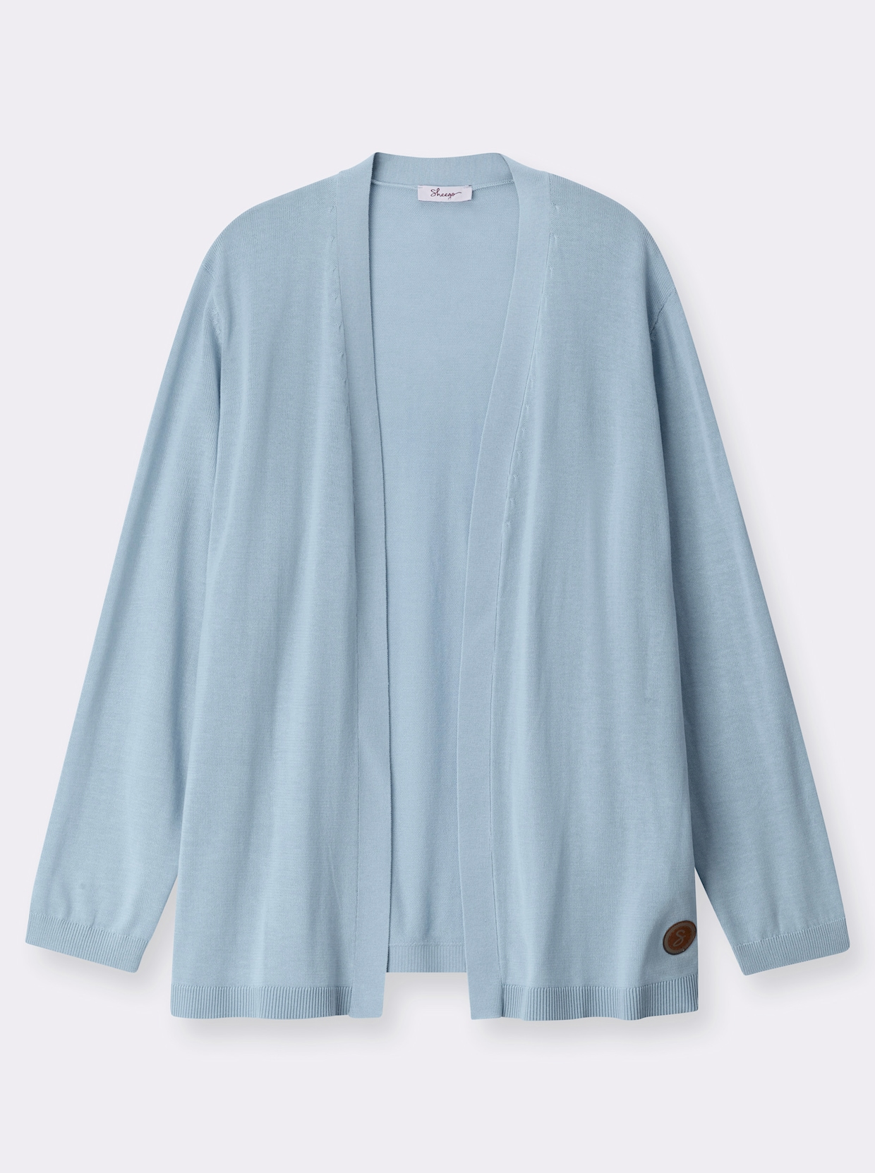 sheego Strickjacke in verschlussloser Form - hellblau