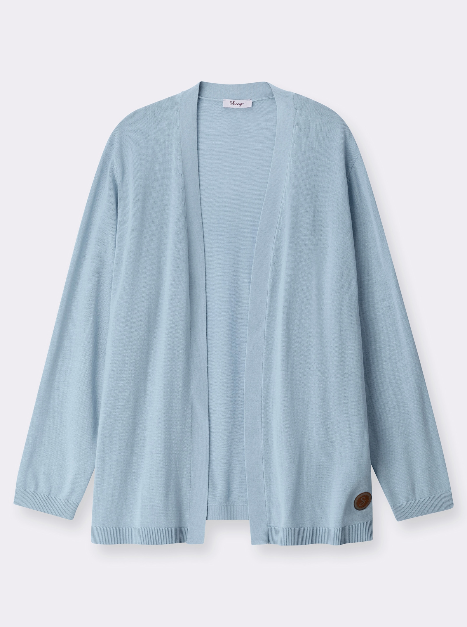 sheego Strickjacke in verschlussloser Form - hellblau