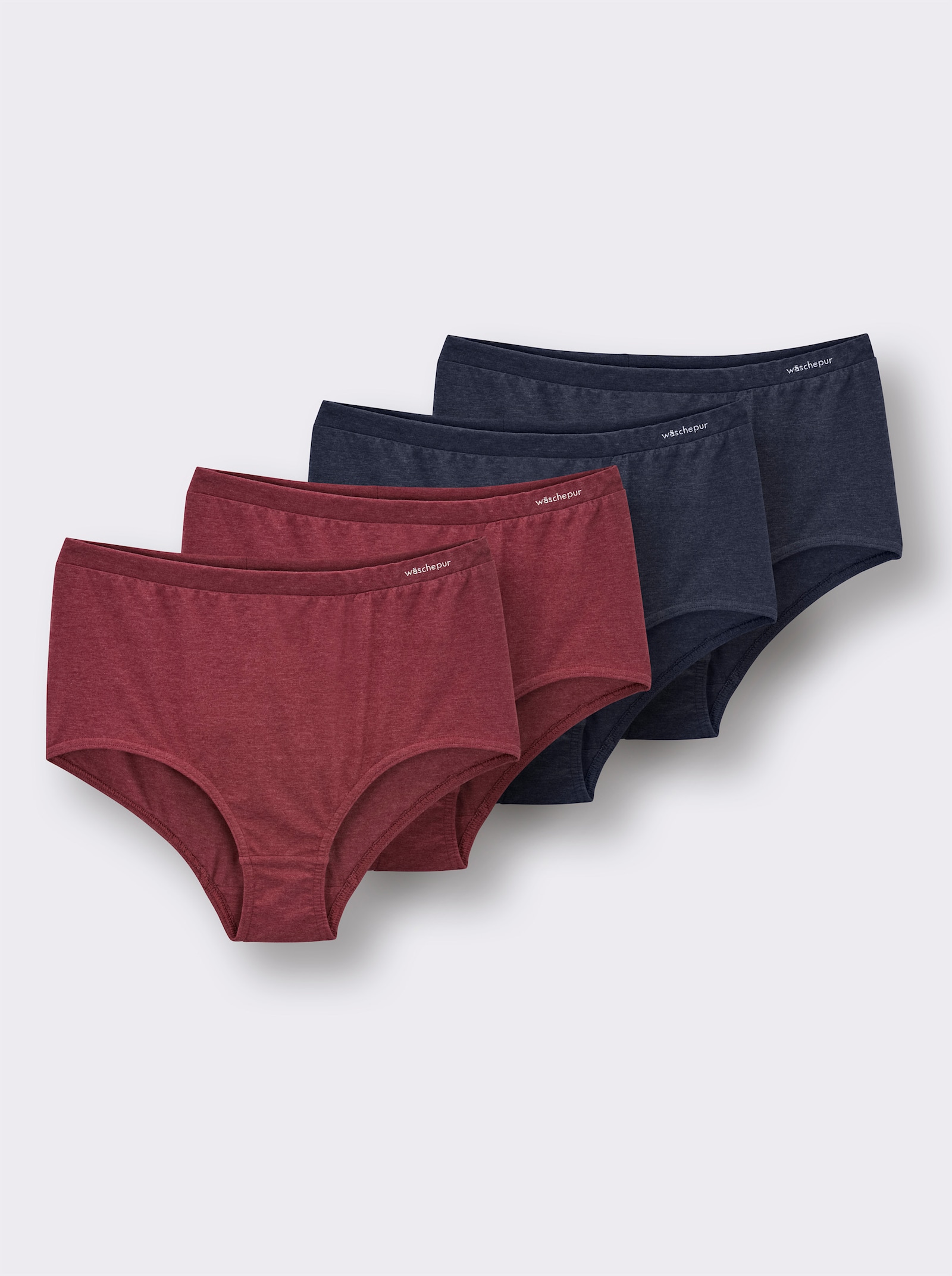 wäschepur Taillenslip - 2x marine + 2x dunkelrot