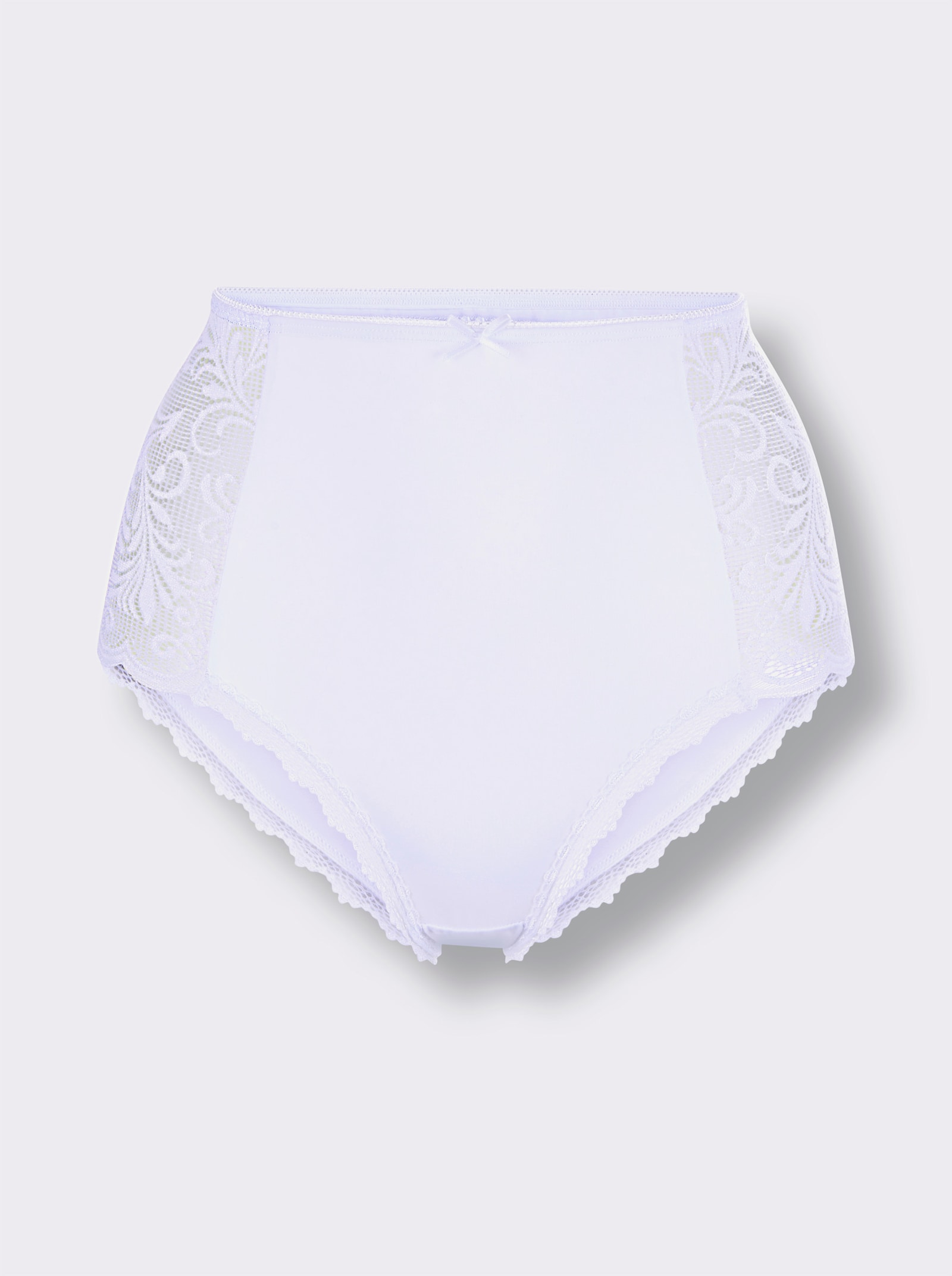 wäschepur Taillenslip mit Einsatz aus Spitze - weiß