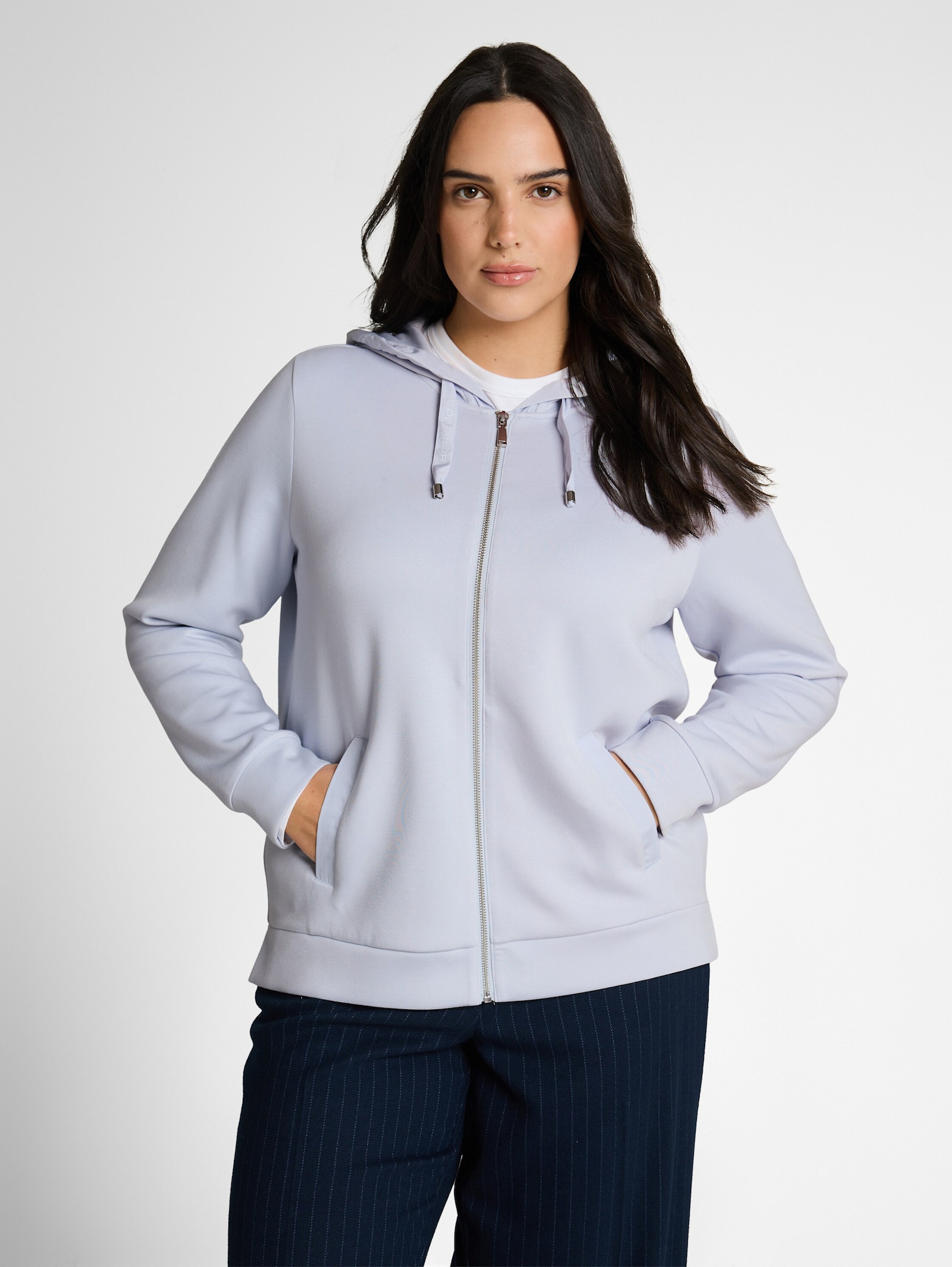 Kapuzensweatjacke - soft dusty blue