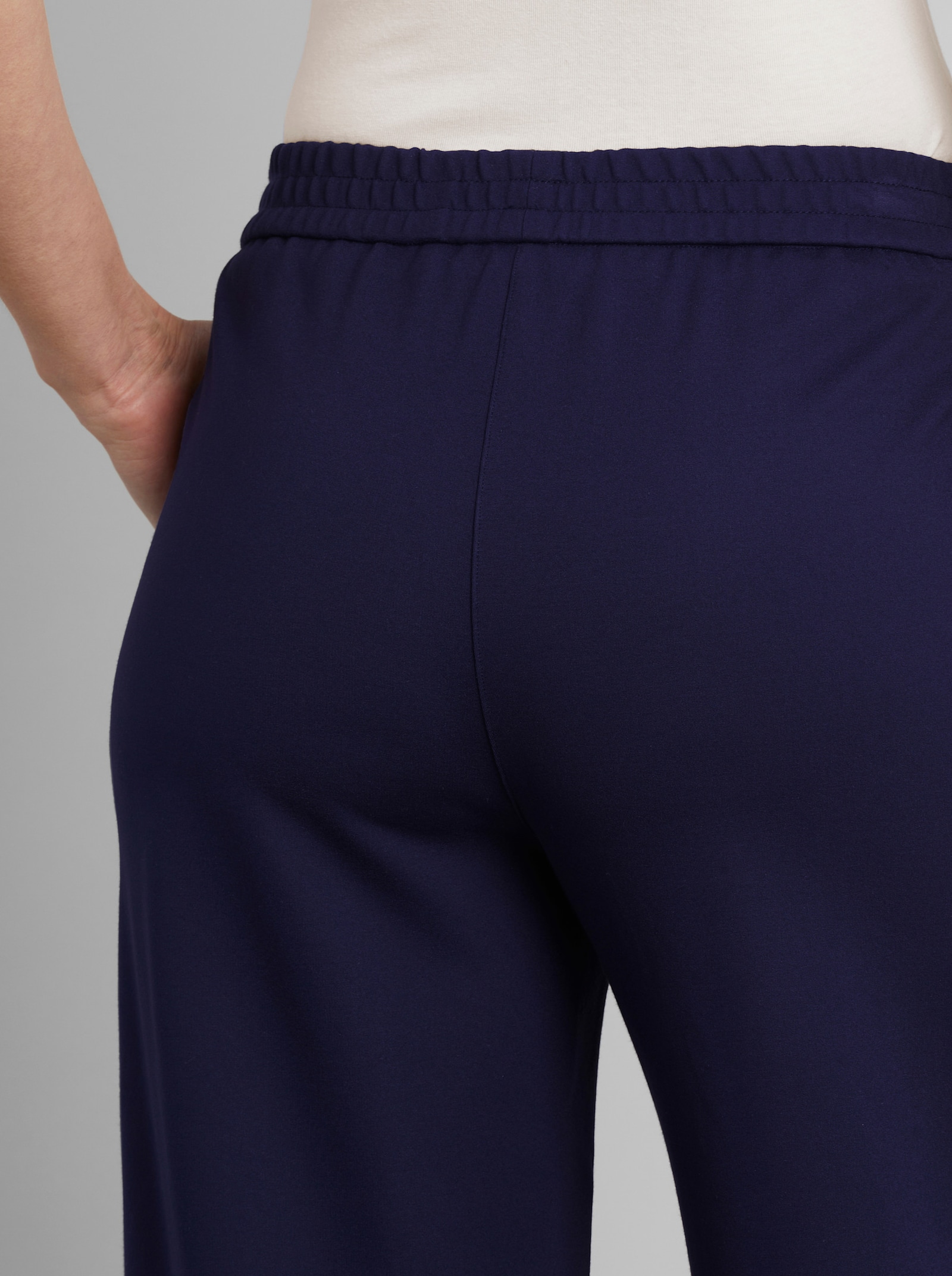 heine Jerseyhose mit Kontrast-Paspeln - marine