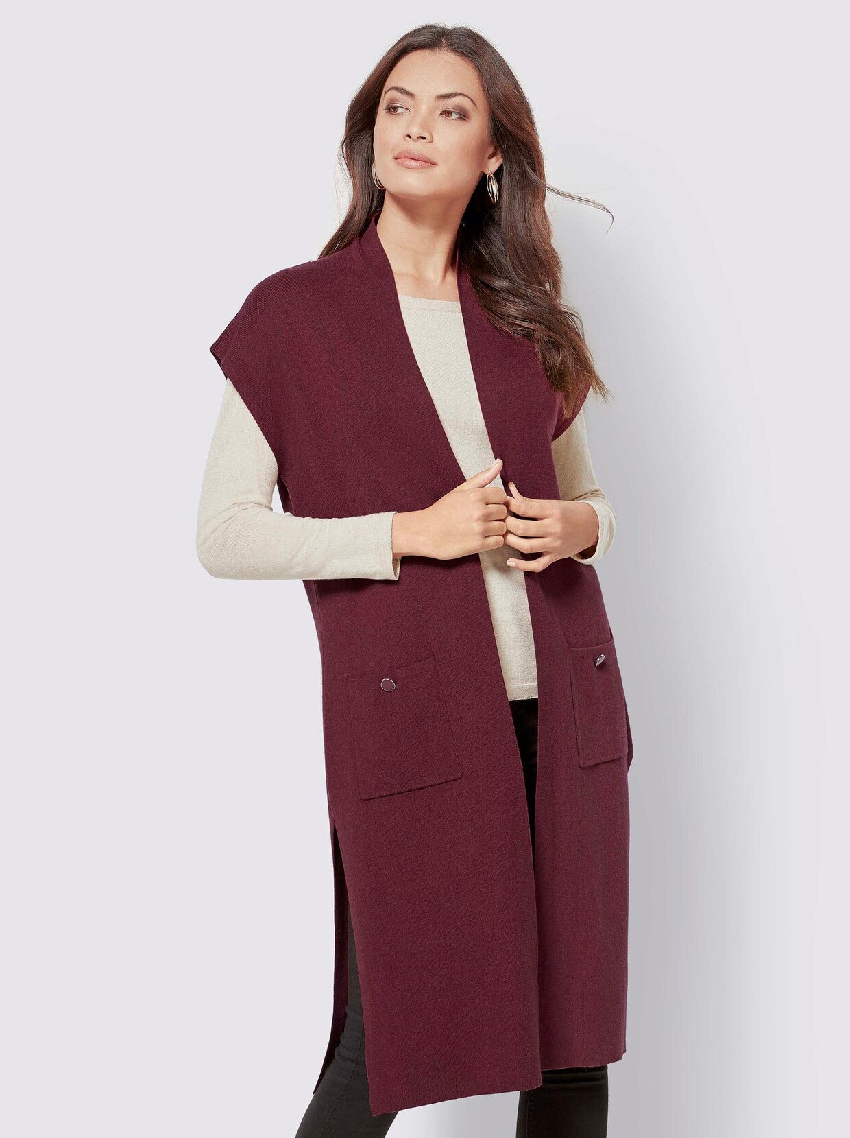 Strickjacke - dunkelrot