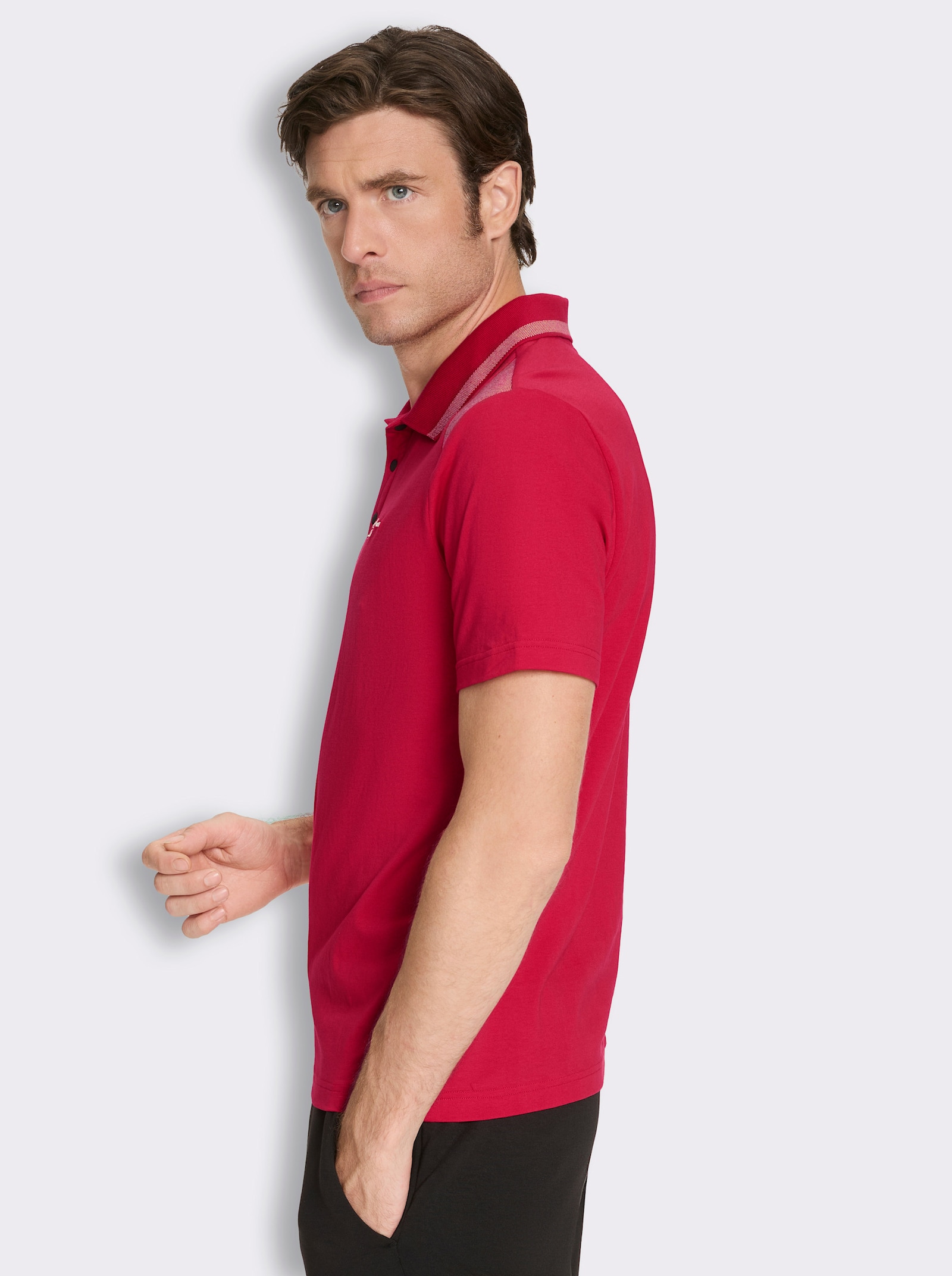 Catamaran Sports Kurzarmshirt mit Druckknopfleiste - rot
