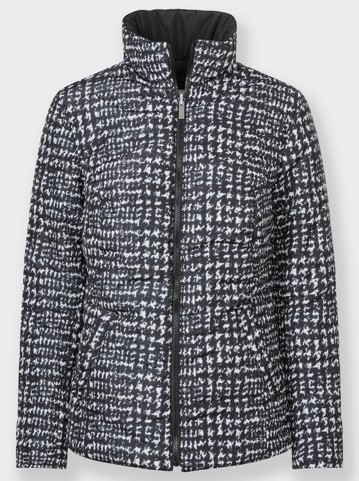 Wendejacke in Stepp-Qualität - schwarz-weiß-bedruckt
