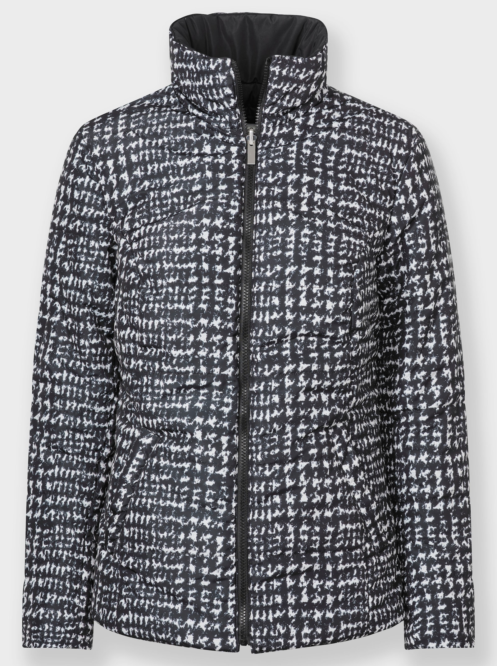 Wendejacke in Stepp-Qualität - schwarz-weiß-bedruckt