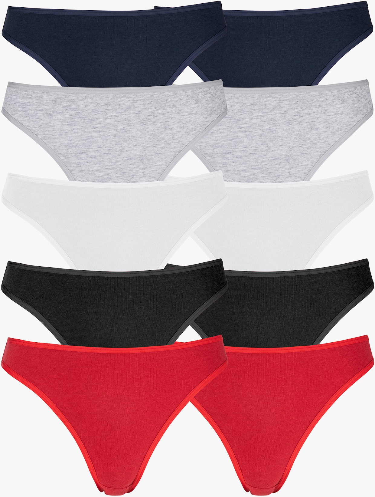 petite fleur String - rot, schwarz, weiß, grau-meliert, navy