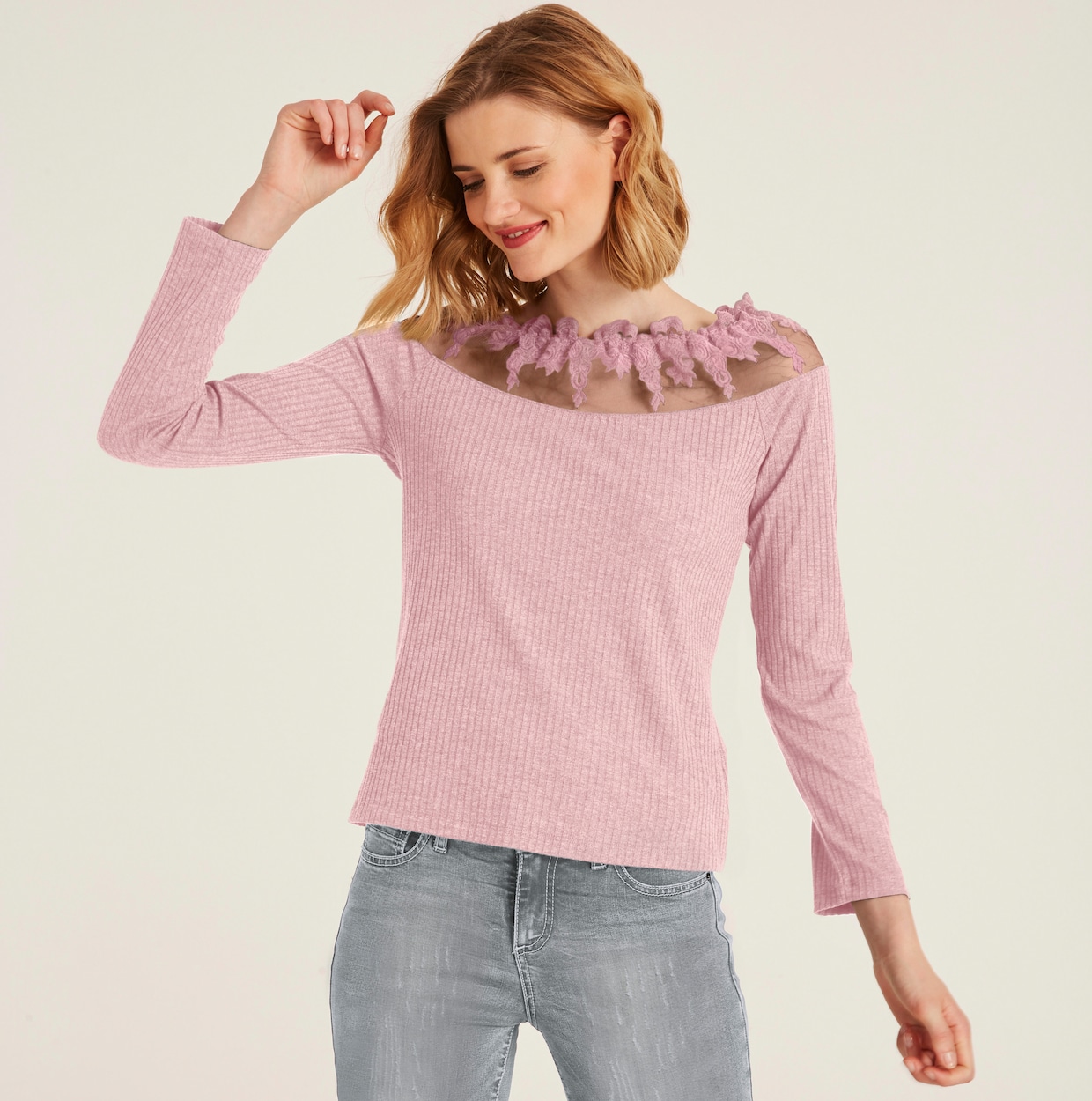 heine Shirt met lange mouwen - softrose
