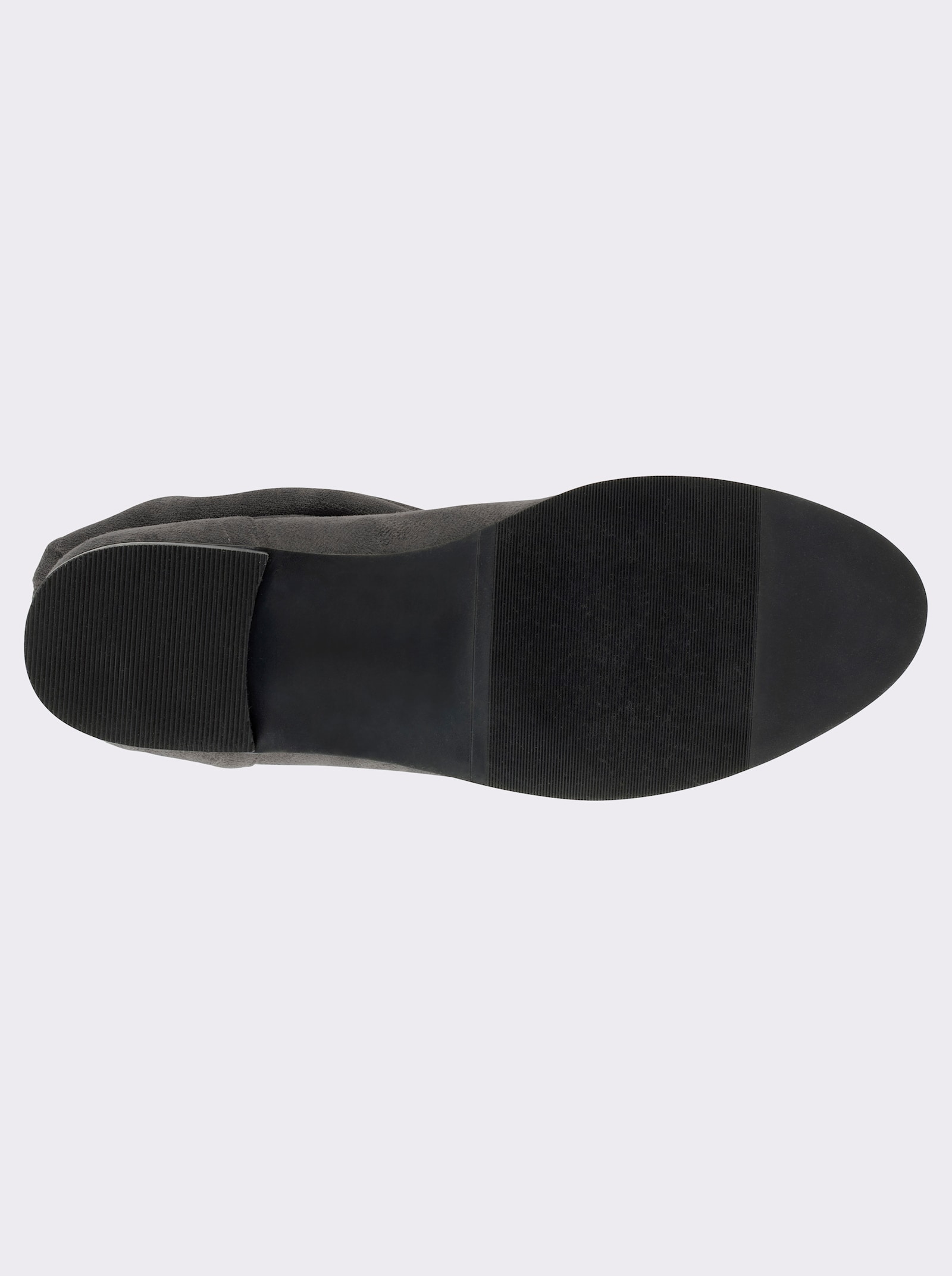 sheego Schlupfstiefel in Veloursleder-Optik - grau
