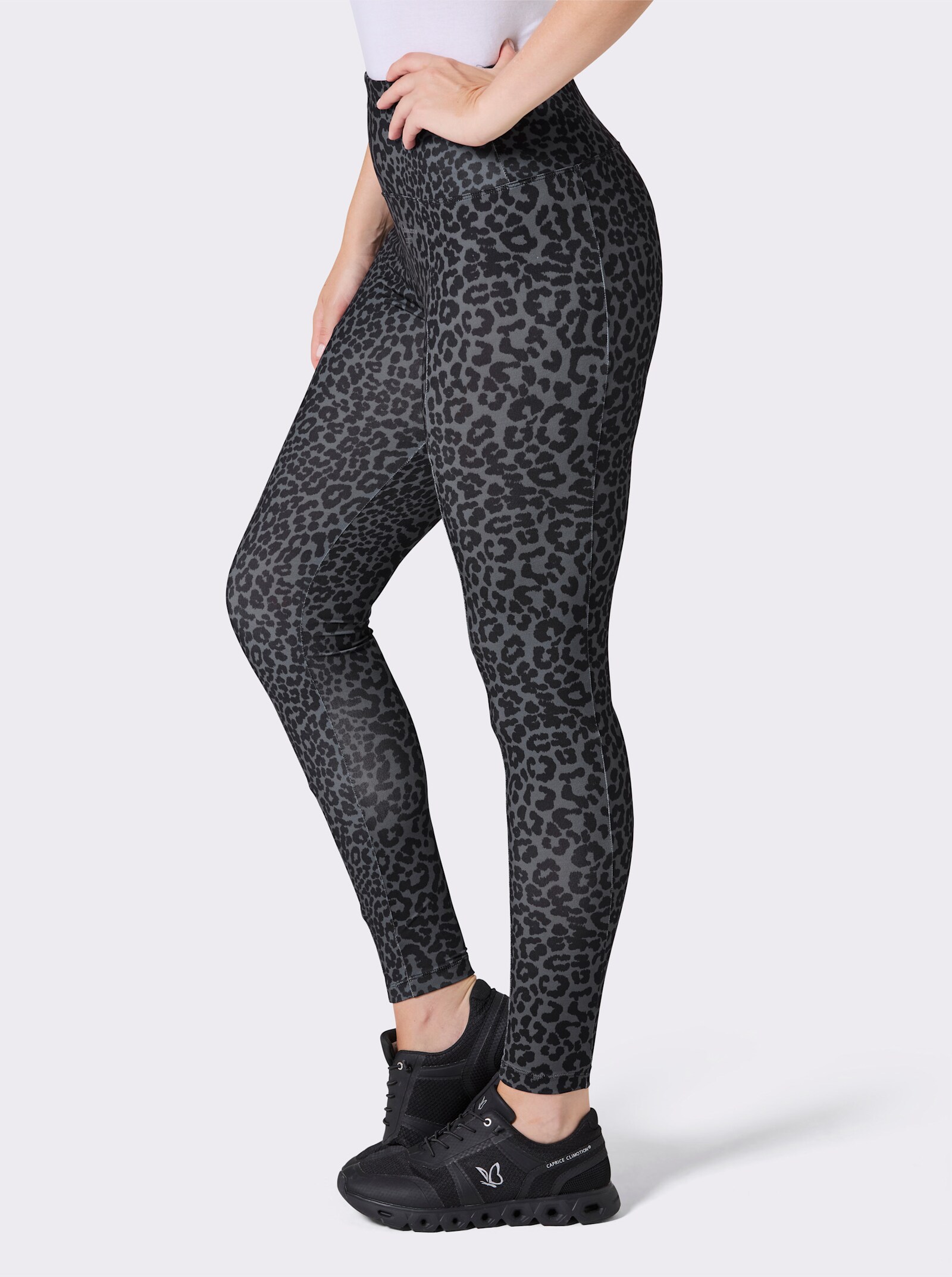 Catamaran Sports Leggings mit breitem Rundum-Dehnbund - anthrazit-schwarz-bedruckt