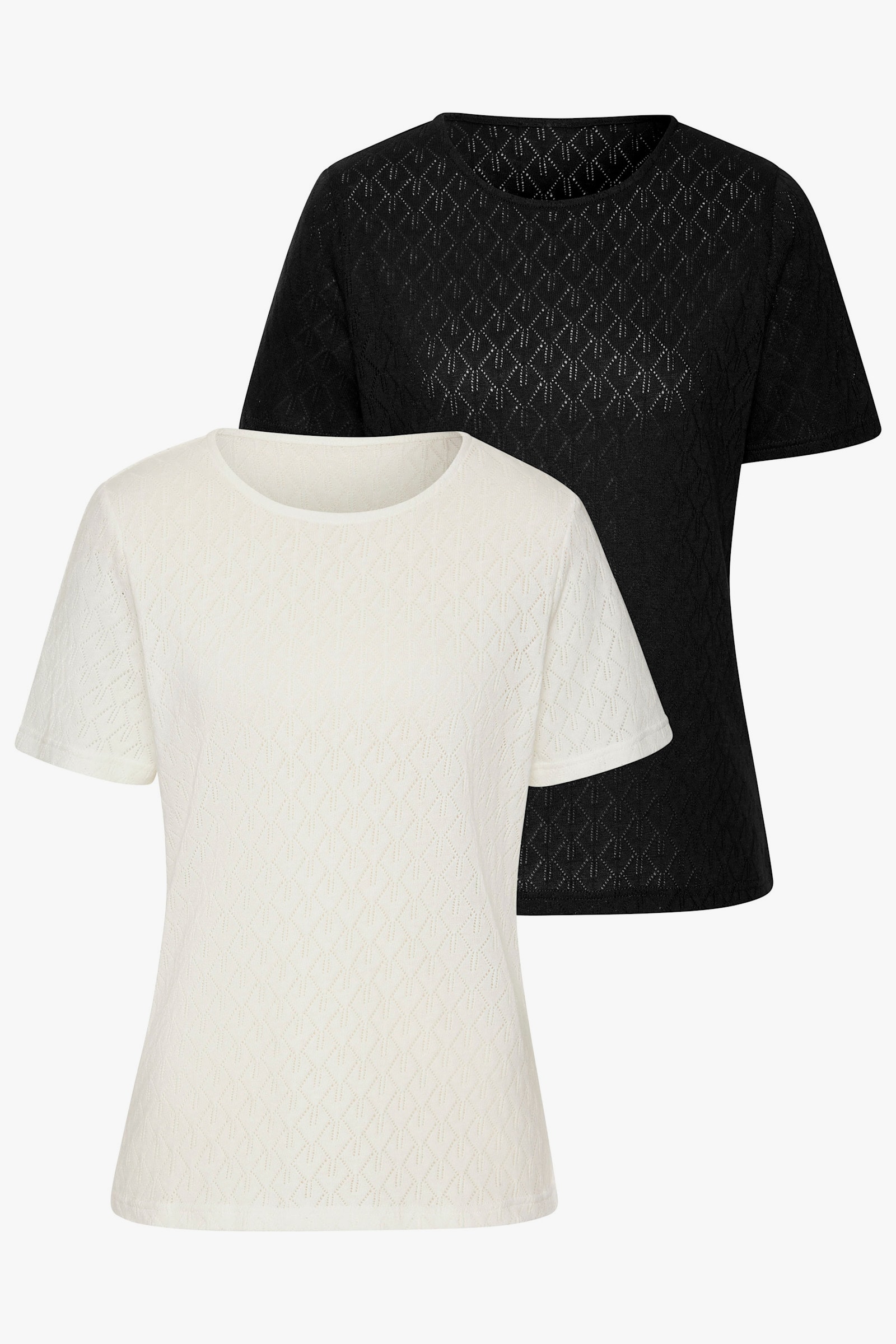 Vivance Kurzarmshirt - creme, schwarz