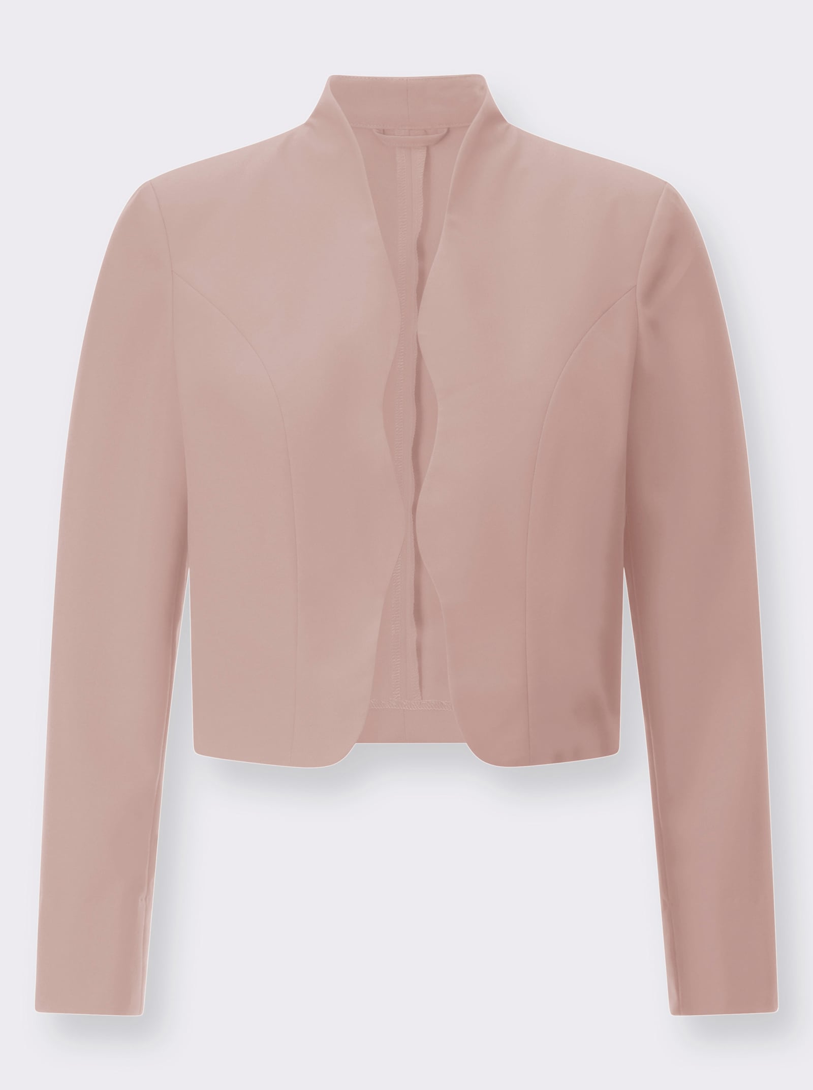 Bolerojacke mit Wellenabschluss, Stehkragen - puder