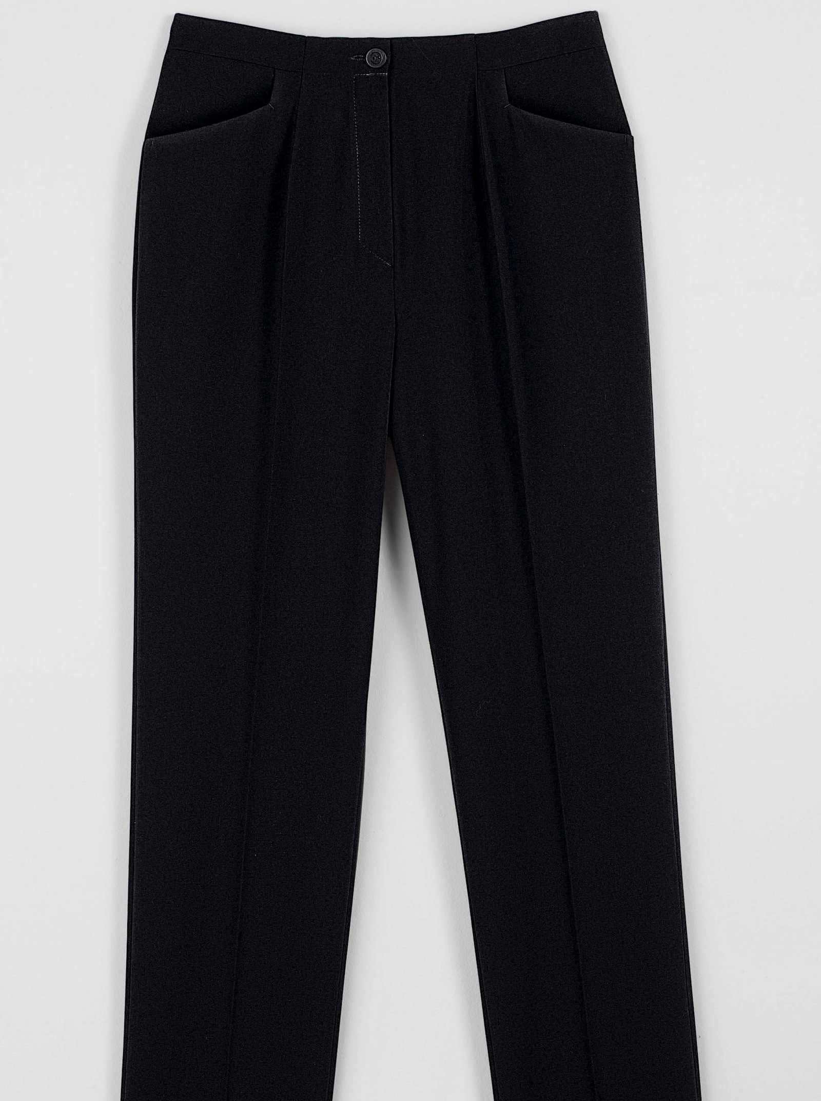 Come on Broek met persplooi in 'buik weg'-model - zwart