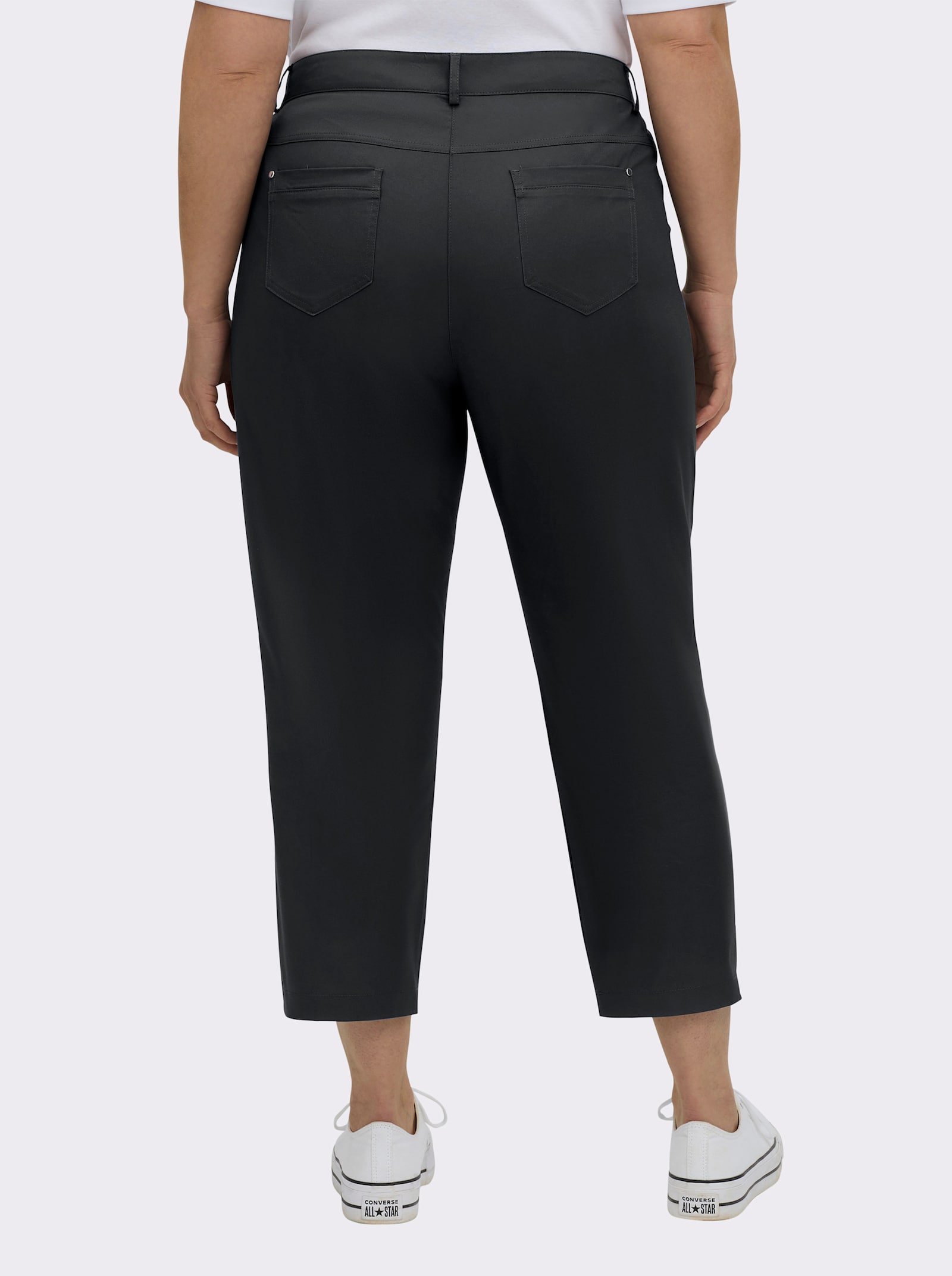 7/8-Jeans mit optisch streckenden Nähten - schwarz