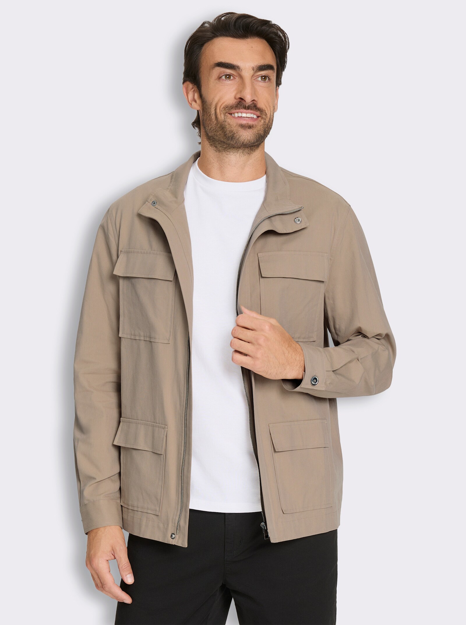 Marco Donati Jacke im Baumwoll-Lyocell-Mix - sesam