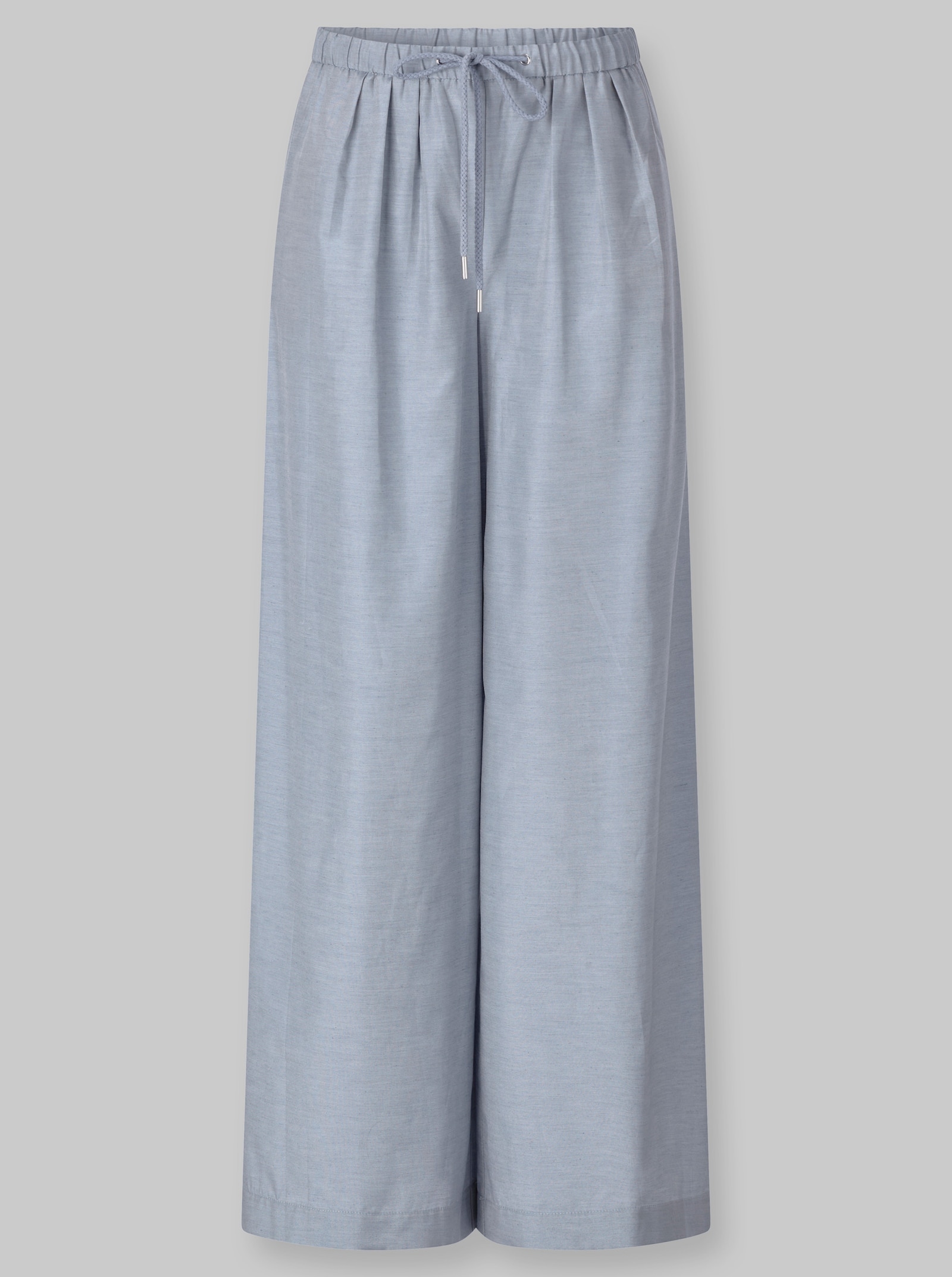 heine Webhose mit Bundfalten - taubenblau-meliert