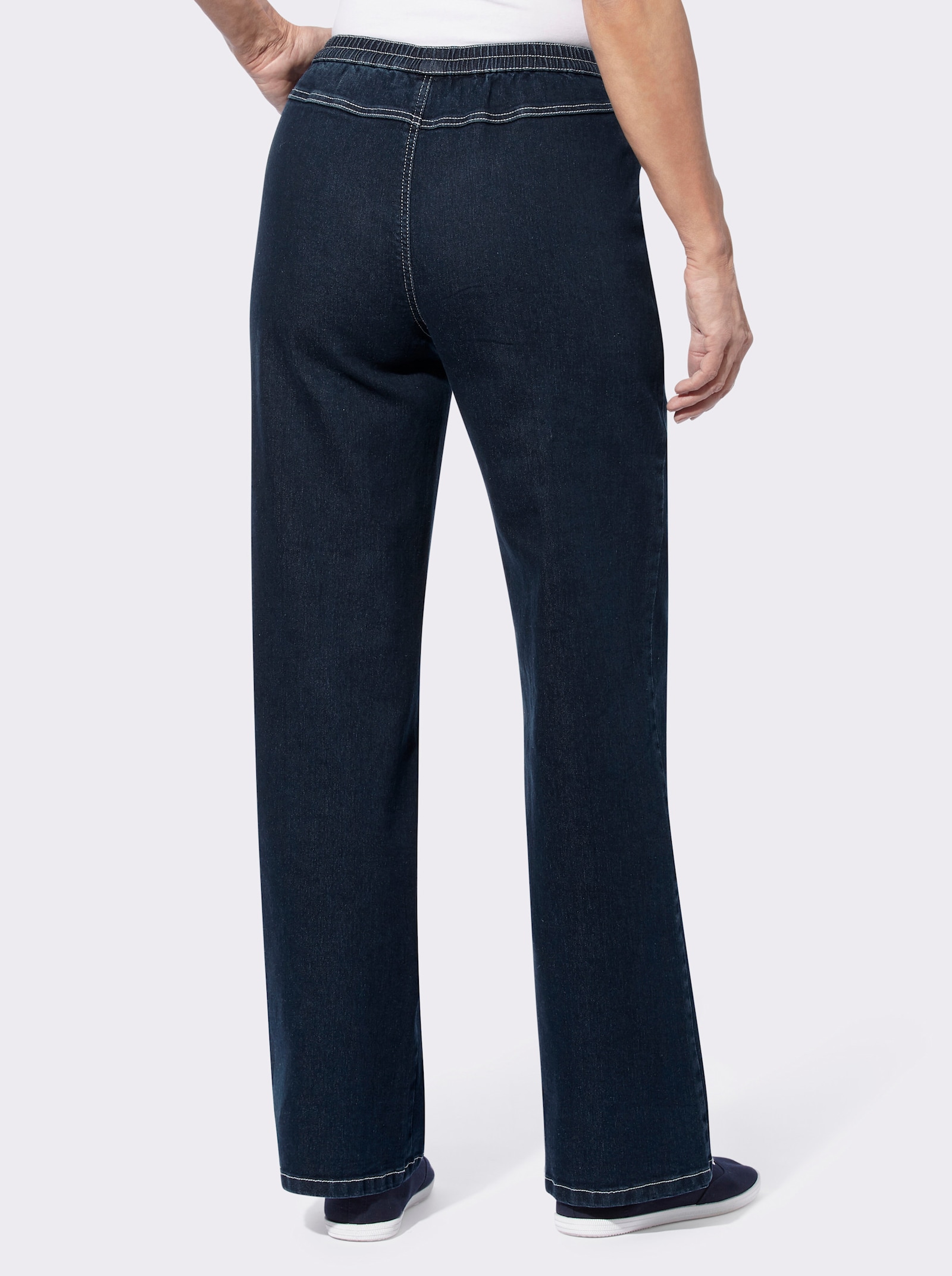 Džínsy s elastickým pásom - tmavomodrá