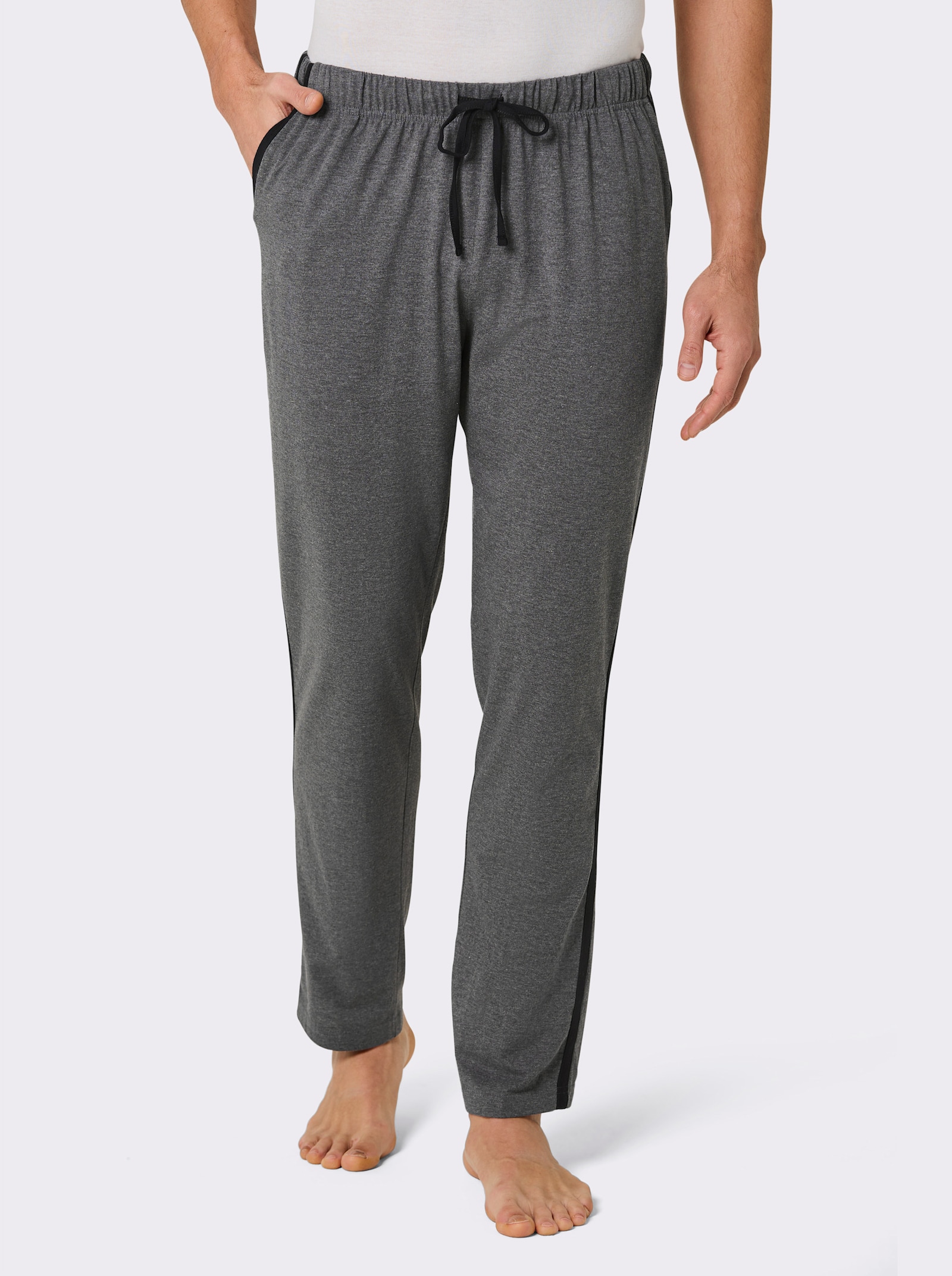 wäschepur men Hose lang - anthrazit-meliert-schwarz