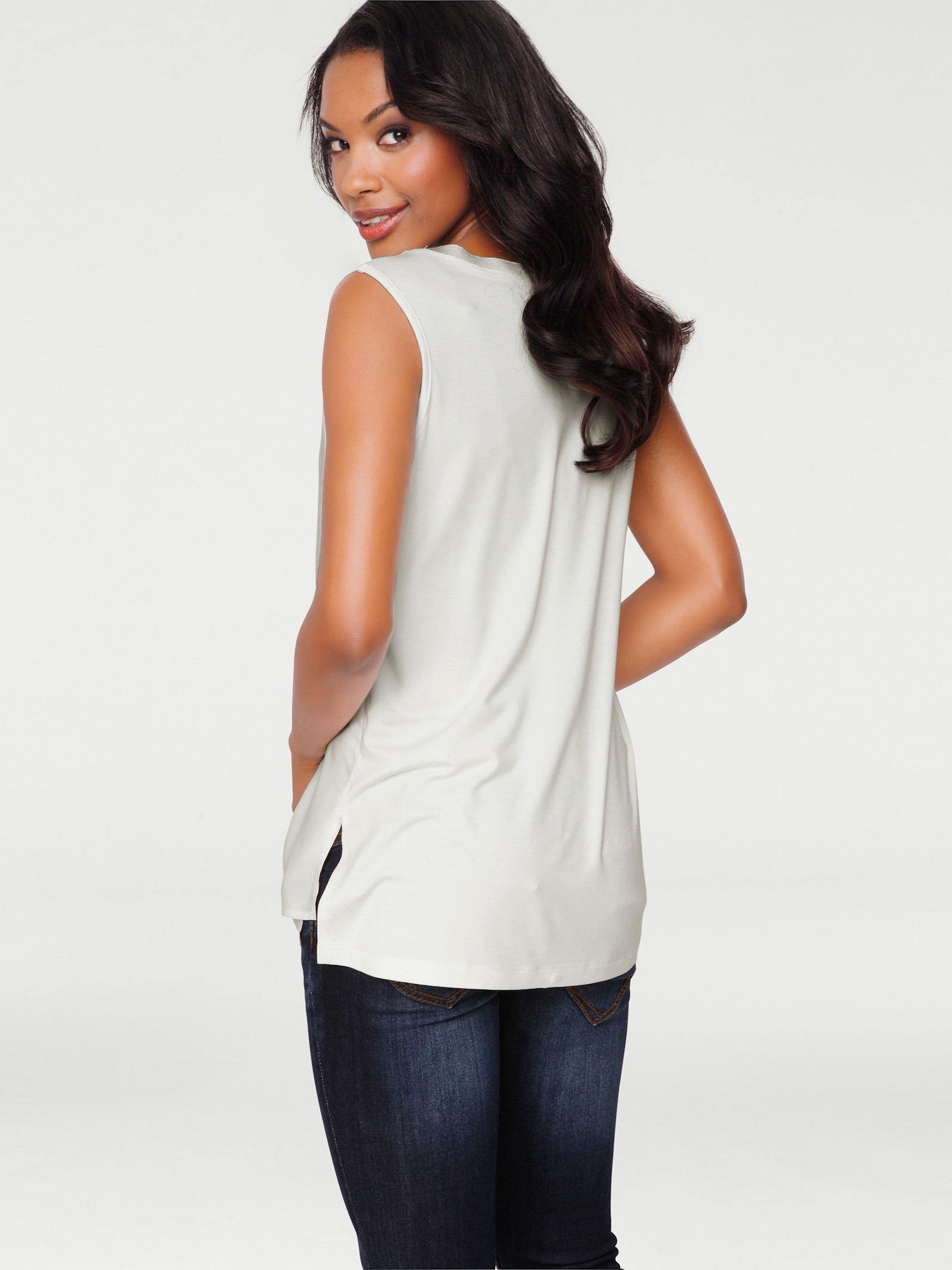 heine Shirttop in laagjeslook - ecru