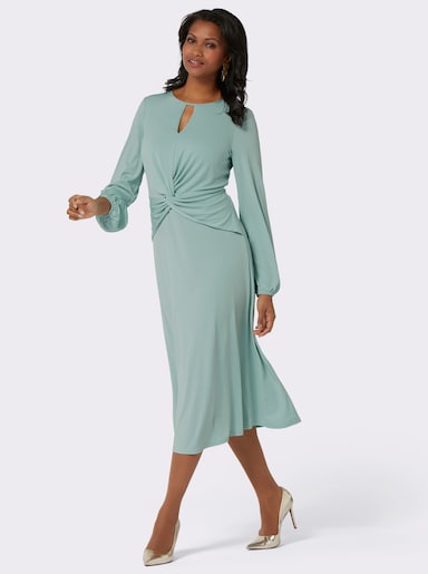 Jerseykleid in Schmetterlings-Dessin - kalkmint