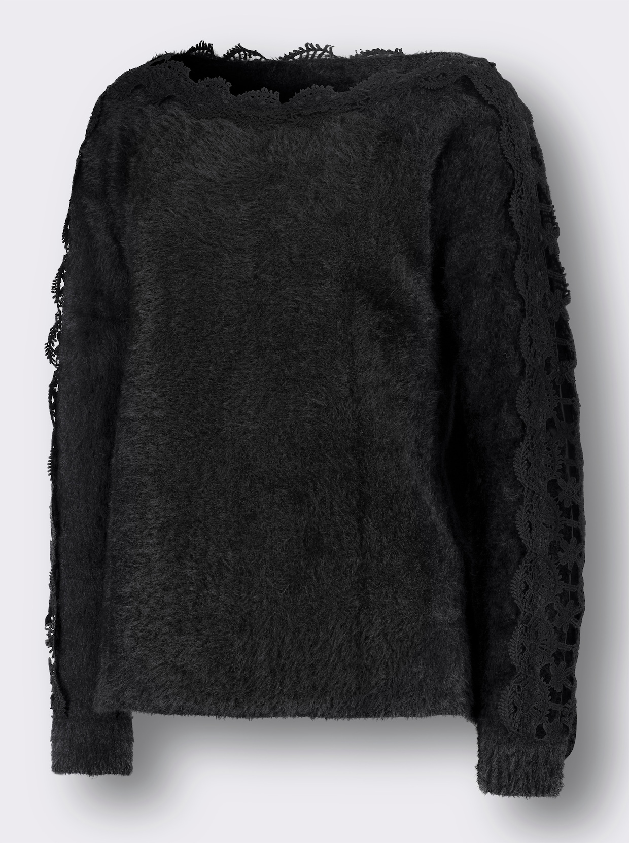 Langarm-Pullover - schwarz