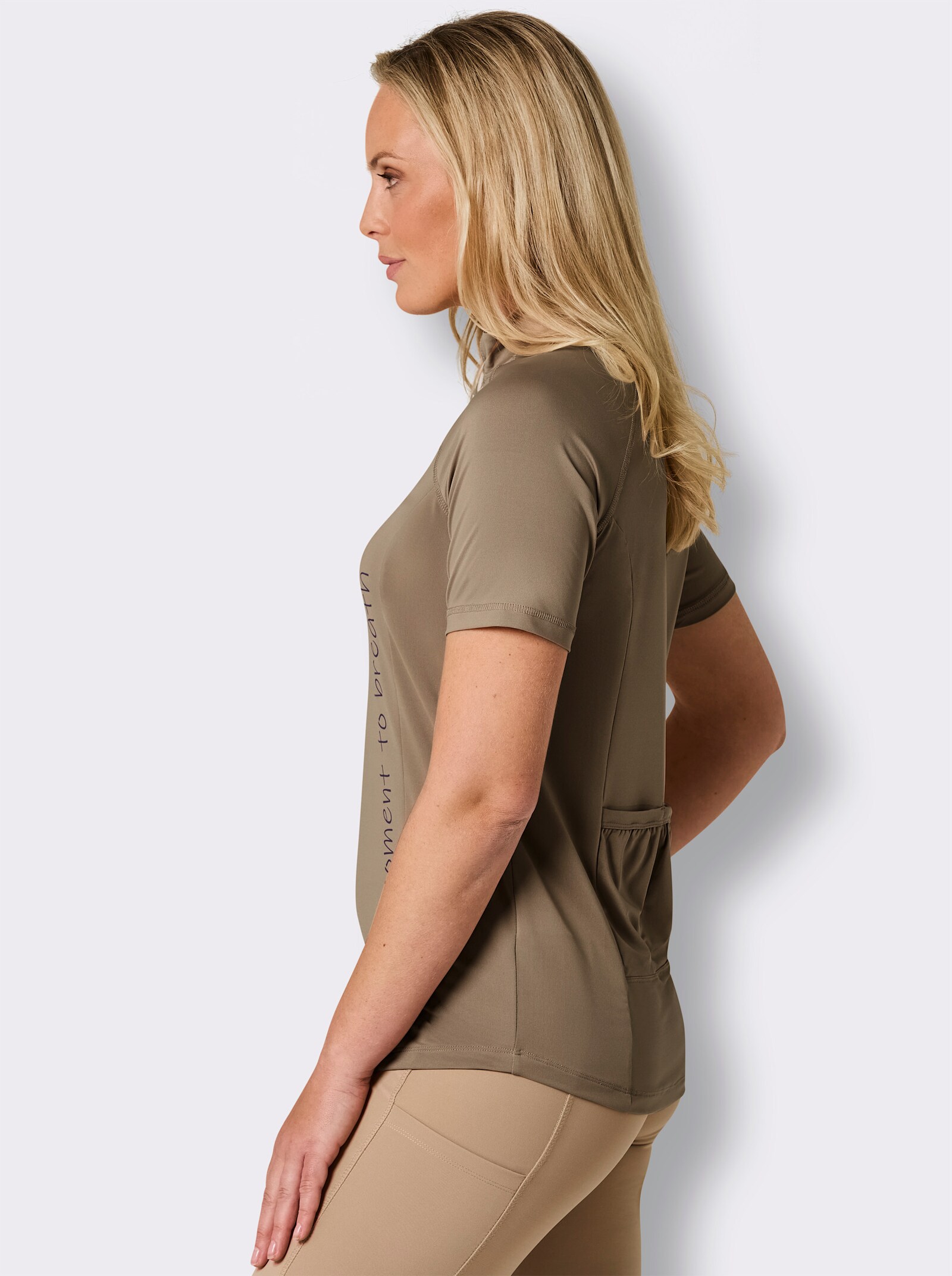 Fahrradshirt mit Reißverschluss - schlamm